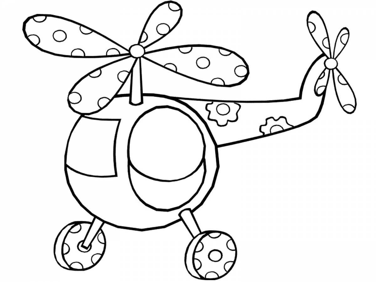 Анимированная страница раскраски вертолета для детей