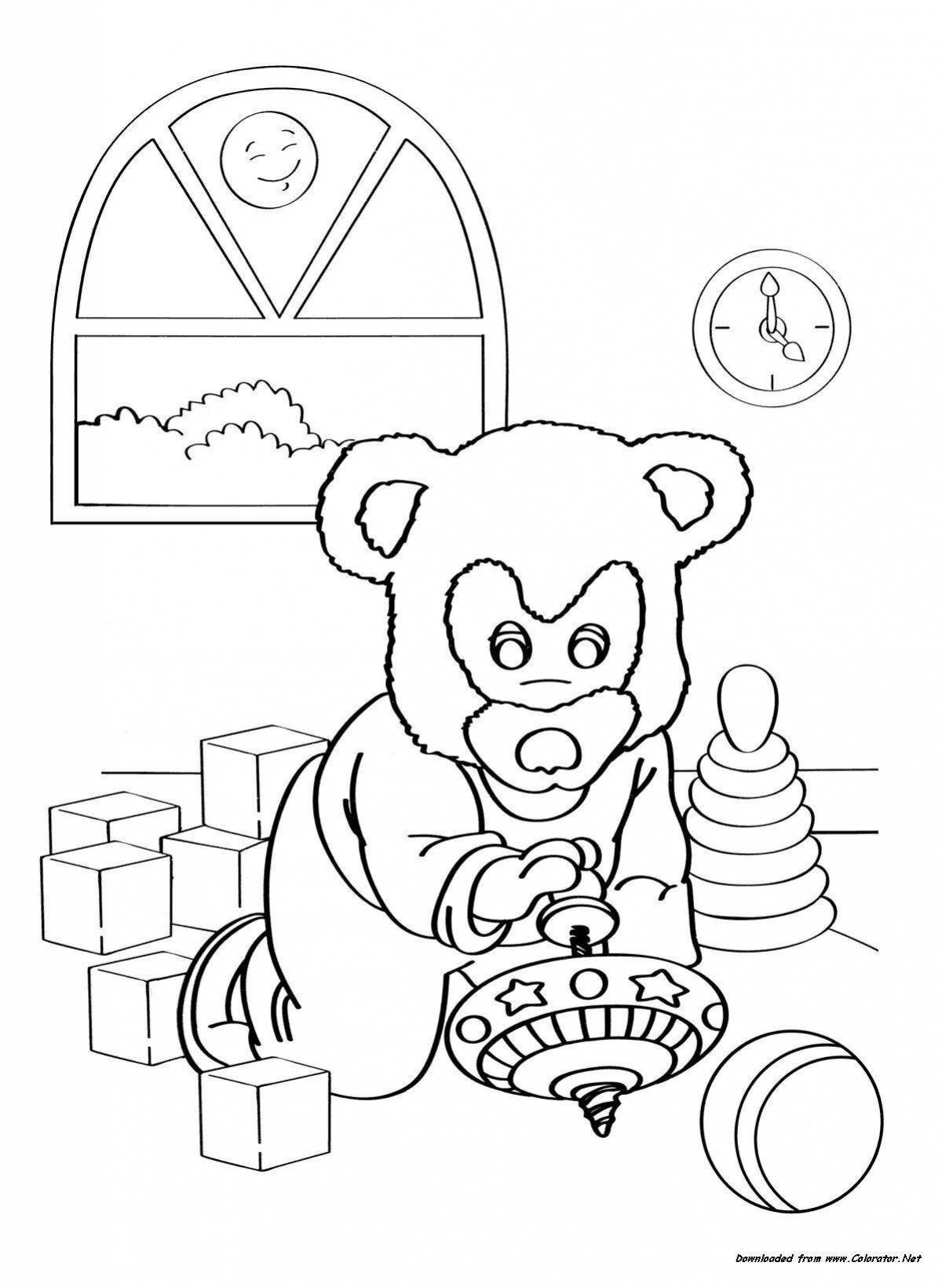 Coloring page joyful pig and stepashka