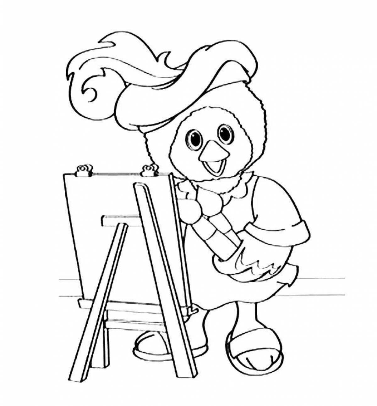 Cute pig and stepashka coloring book