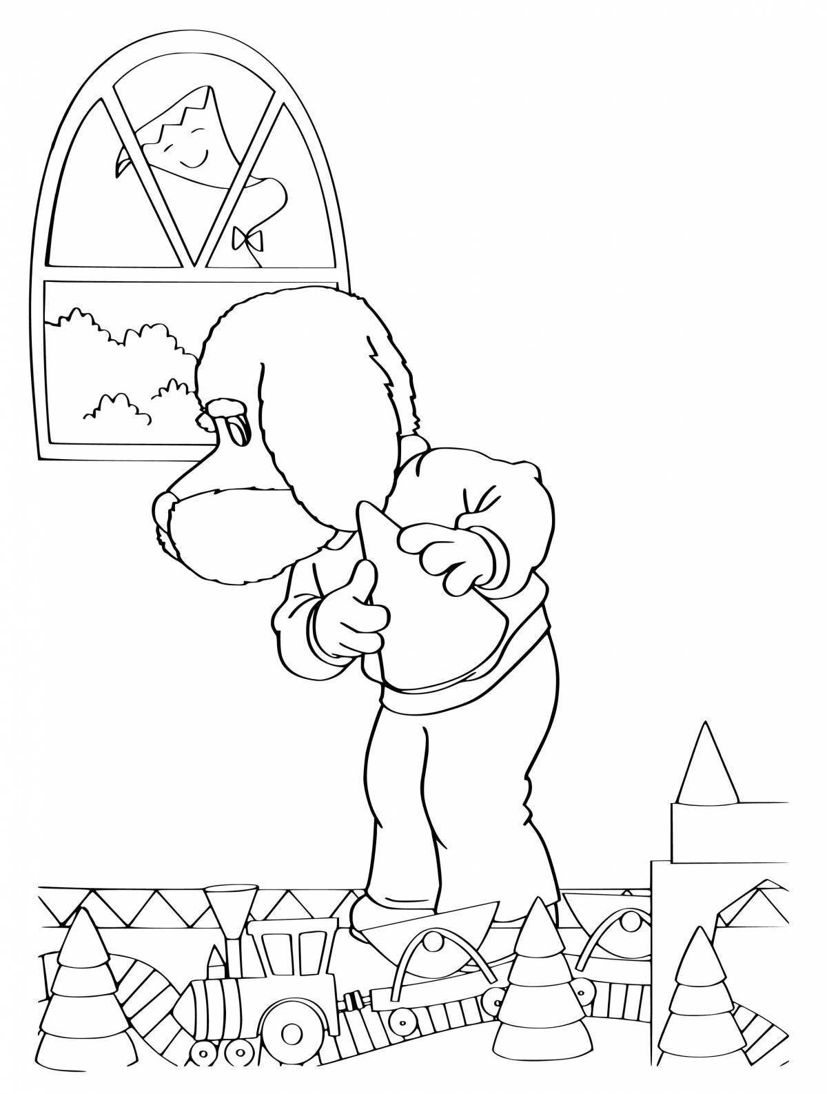 Coloring page wonderful pig and stepashka