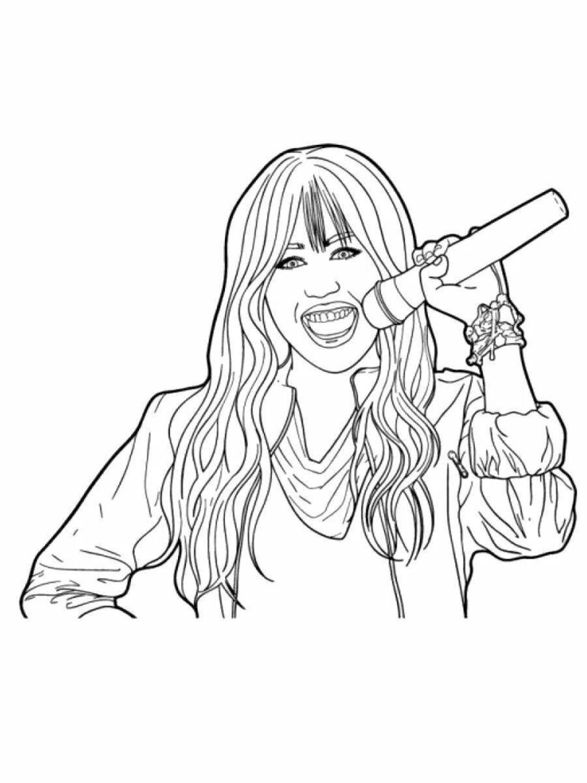 Funny singer coloring pages for kids