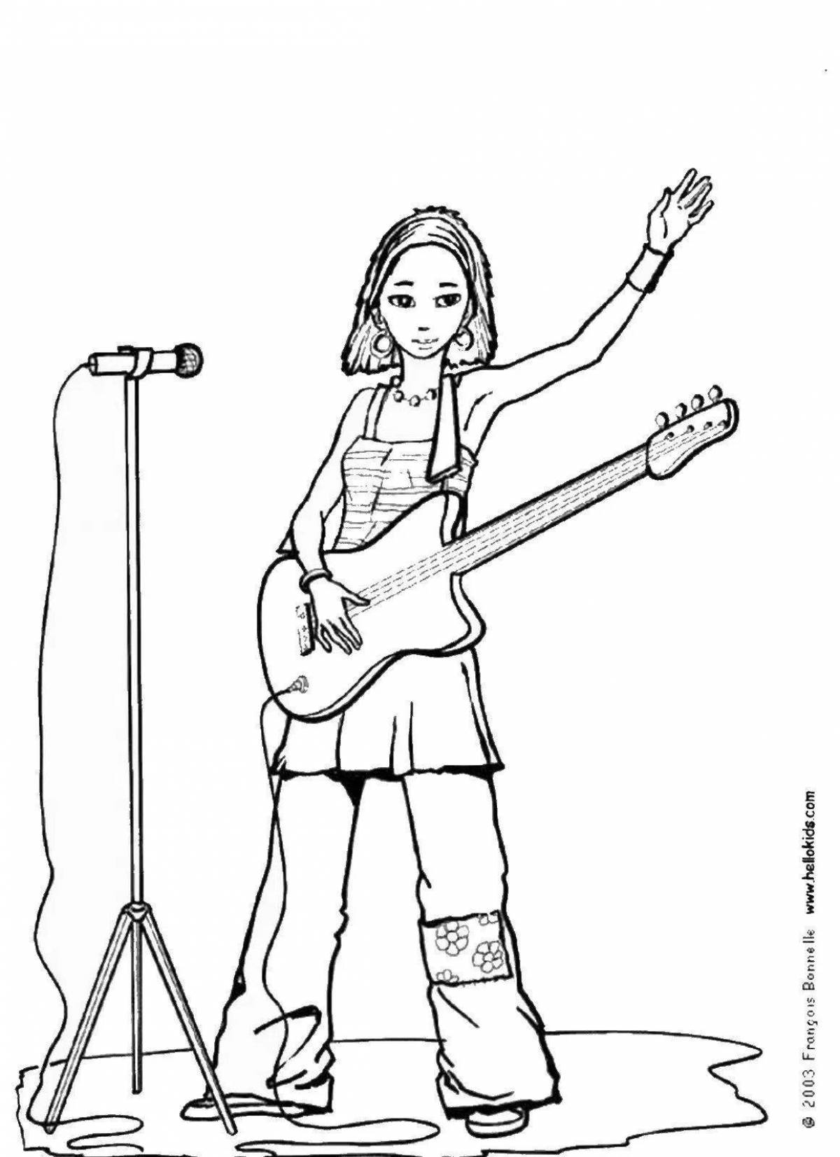 Charming singer coloring pages for kids