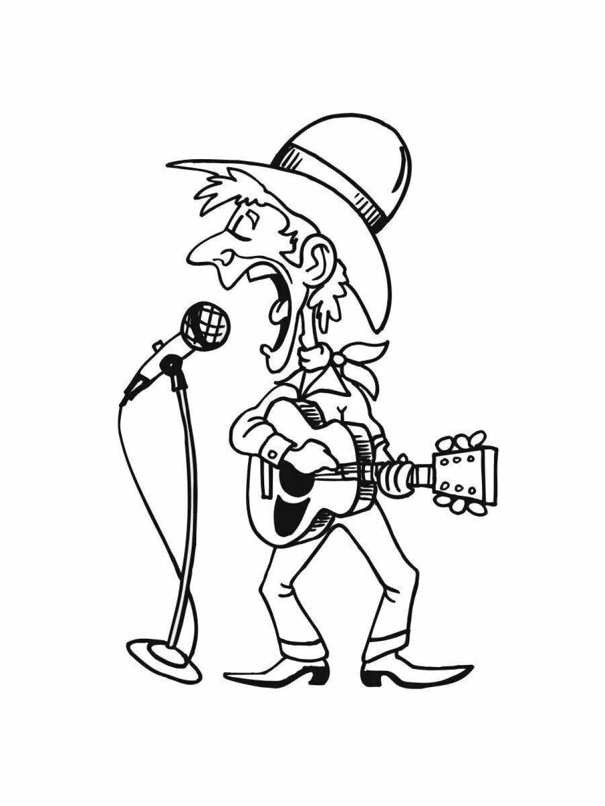 Attractive singer coloring pages for kids