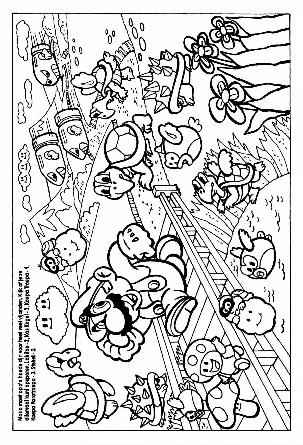 Colorful mario coloring by numbers