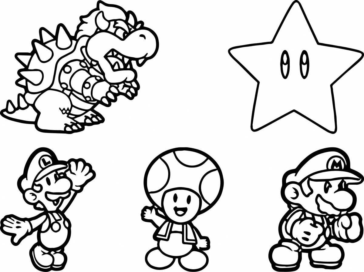 Bright Mario Color by Number