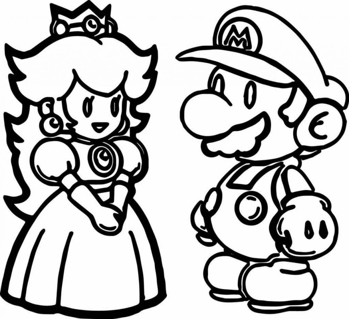 Playful mario coloring by numbers