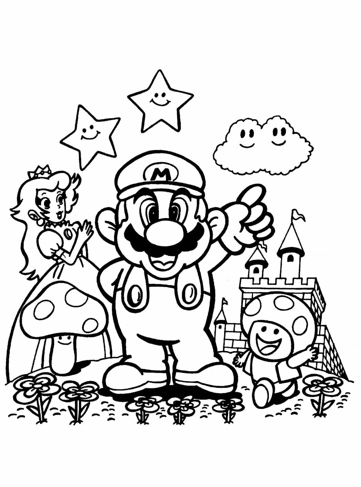 Drawing mario by numbers coloring book