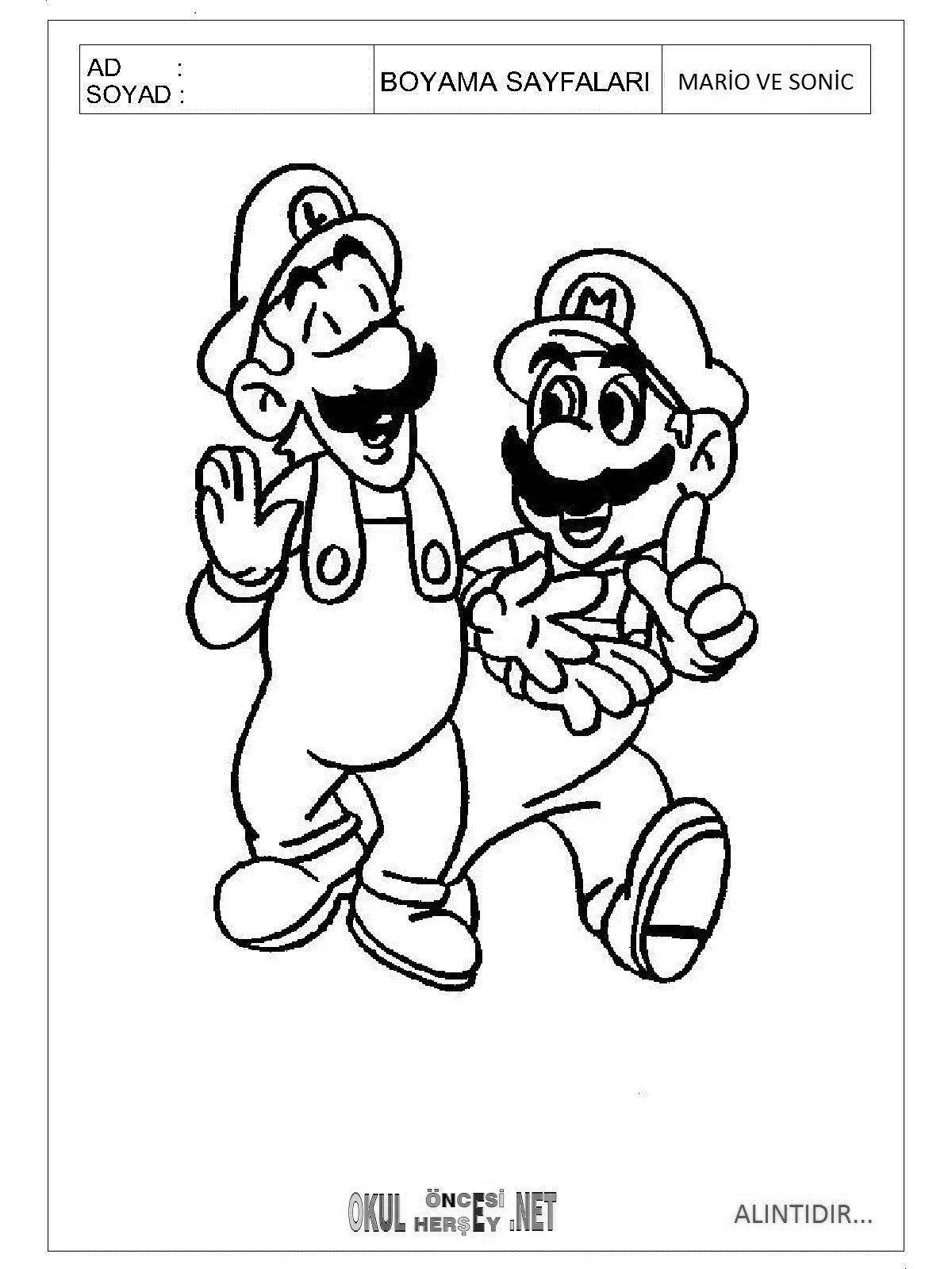 Creative mario coloring by numbers