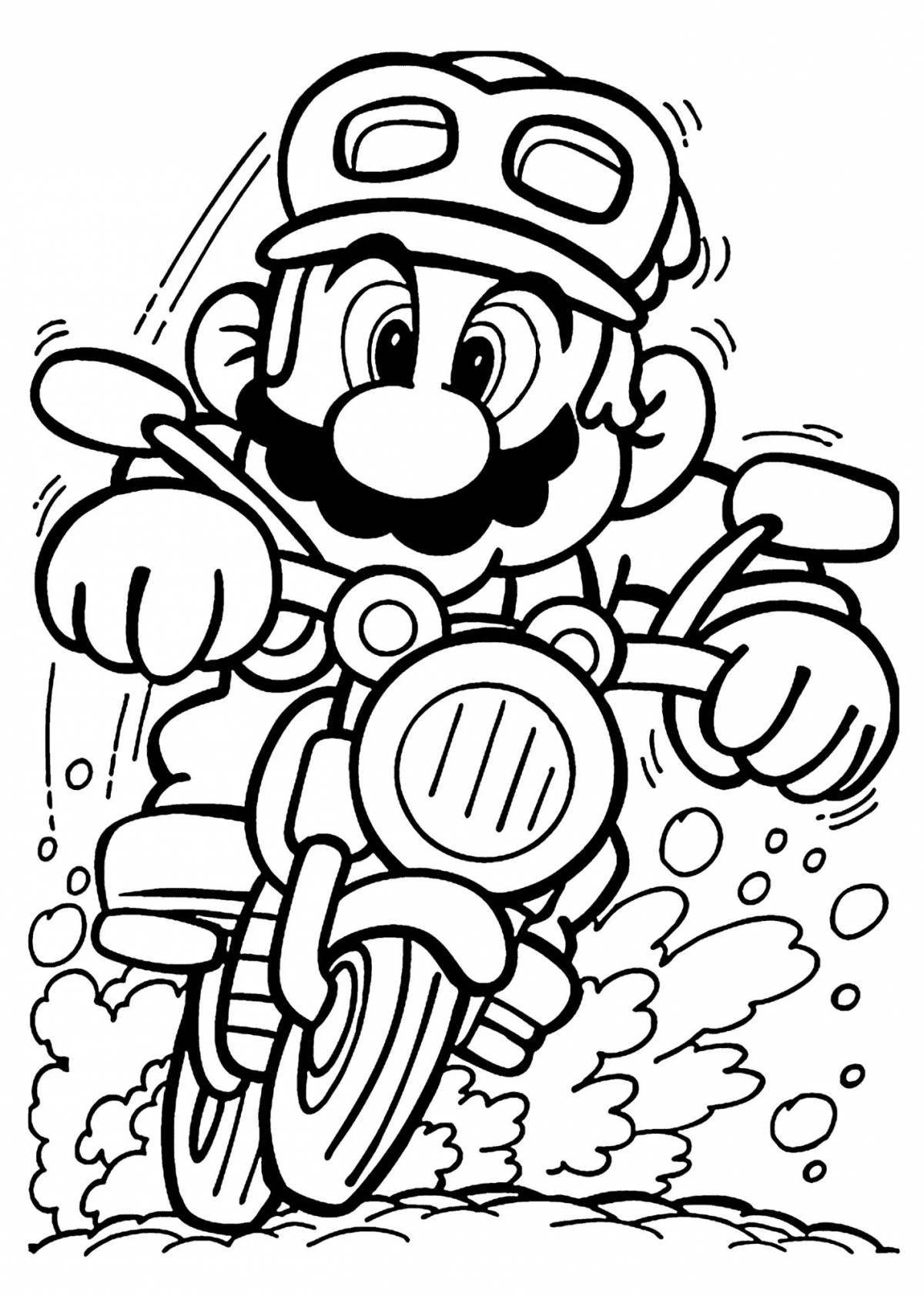 Color explosion mario by numbers coloring book