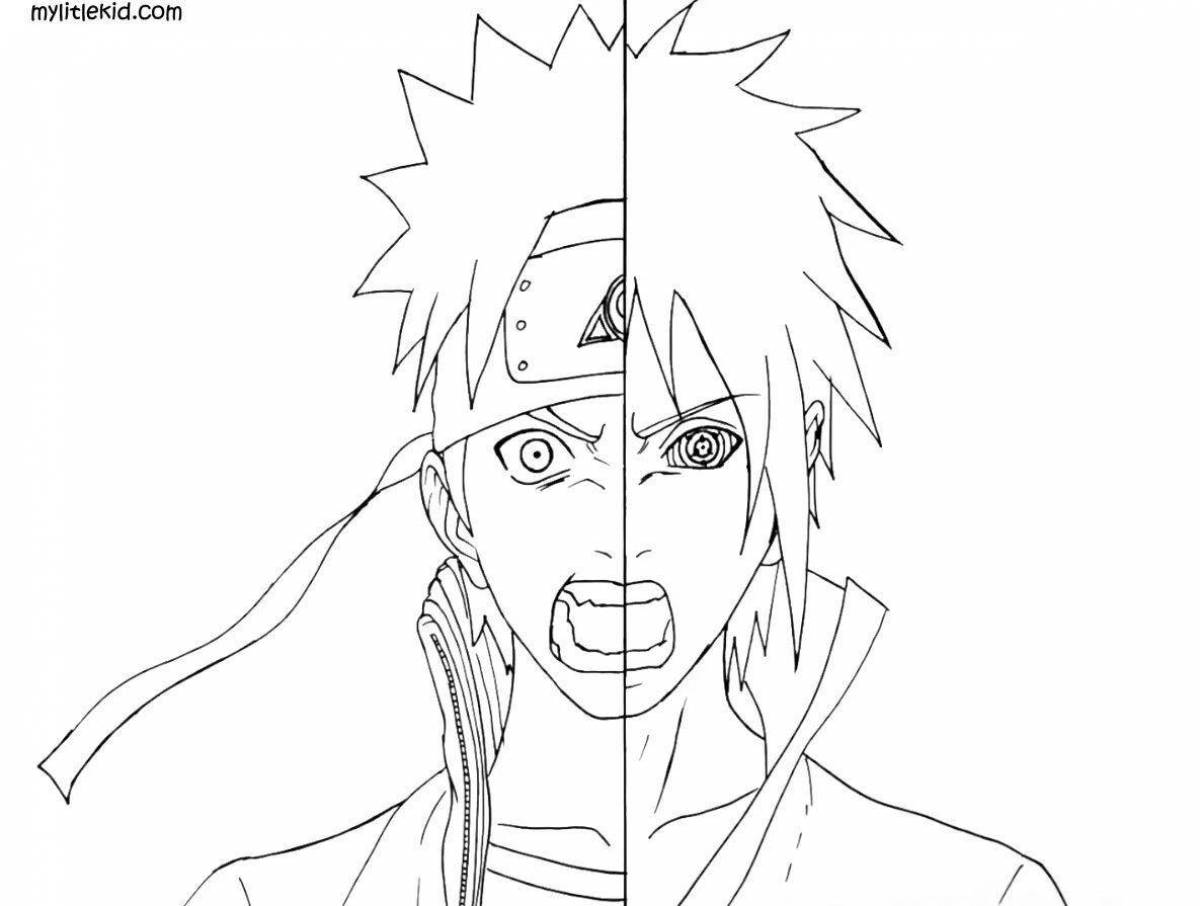 Colorful naruto anime coloring page