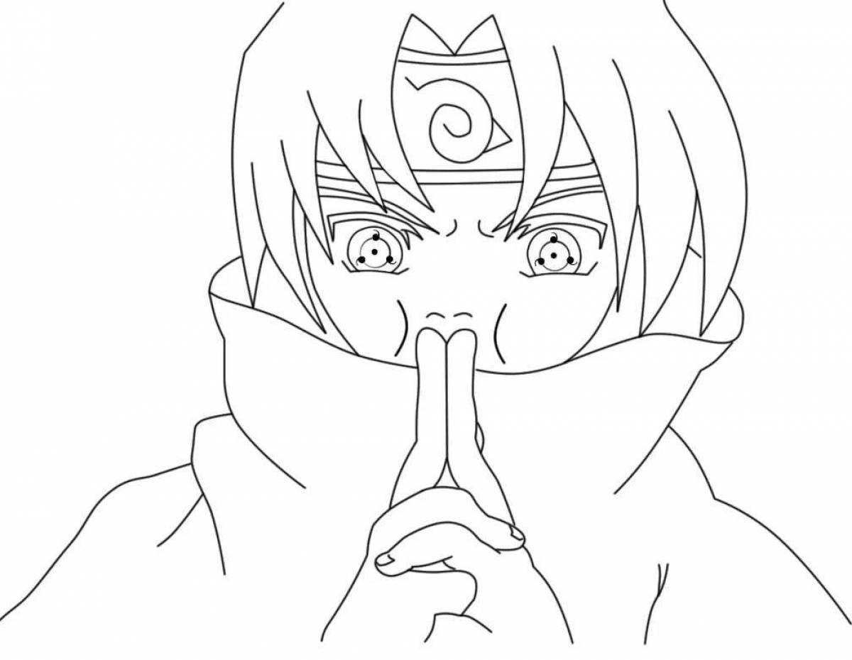 Coloring book fabulous naruto anime boy