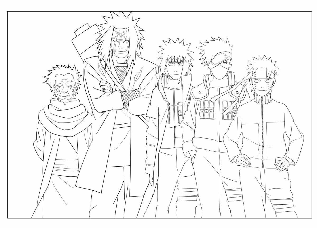 Impressive naruto anime coloring book