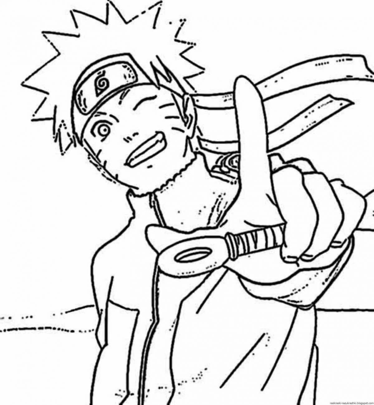 Intriguing naruto anime coloring page