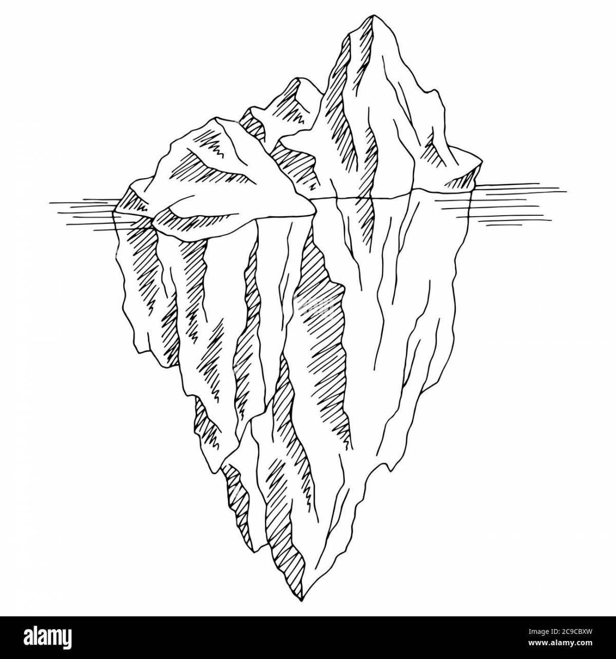 Colourful iceberg coloring book for kids