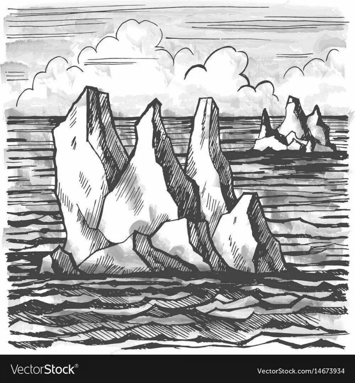 Adorable iceberg coloring book for kids