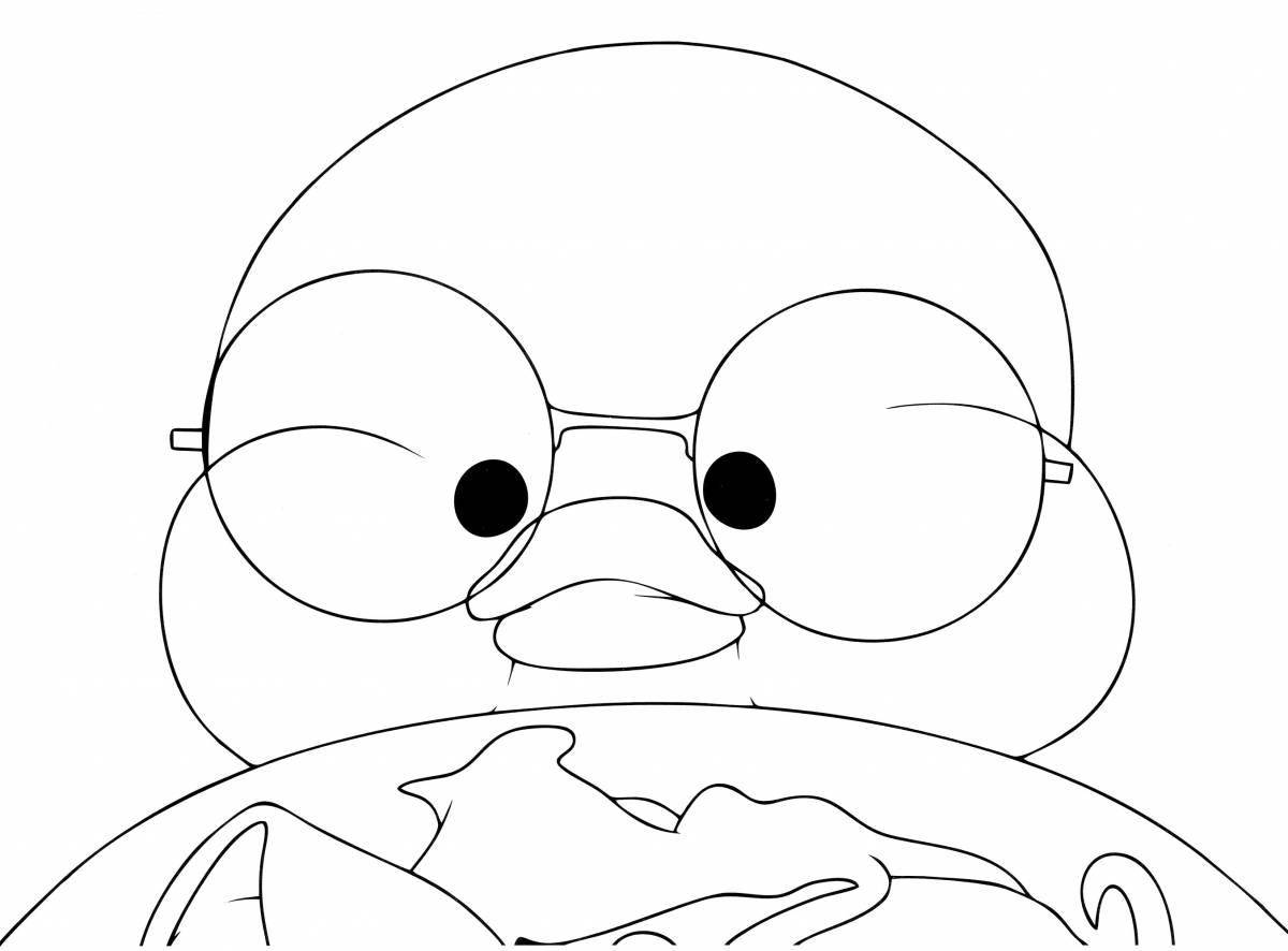 Lalafanfan toy duck coloring page