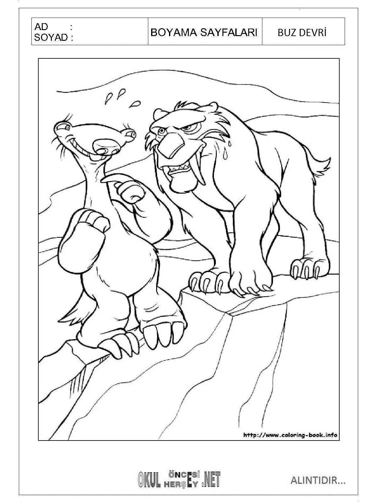 Wonderful tank ice age coloring book