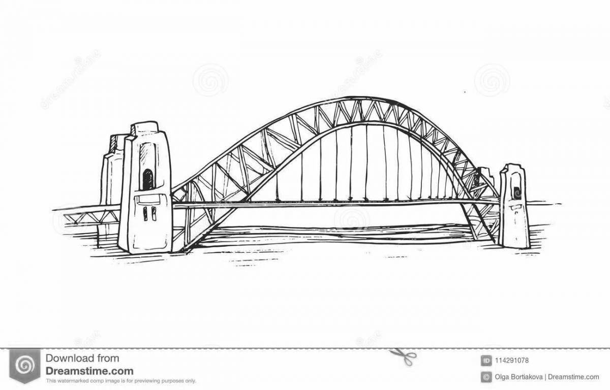 Sparkling drawing of the Crimean bridge