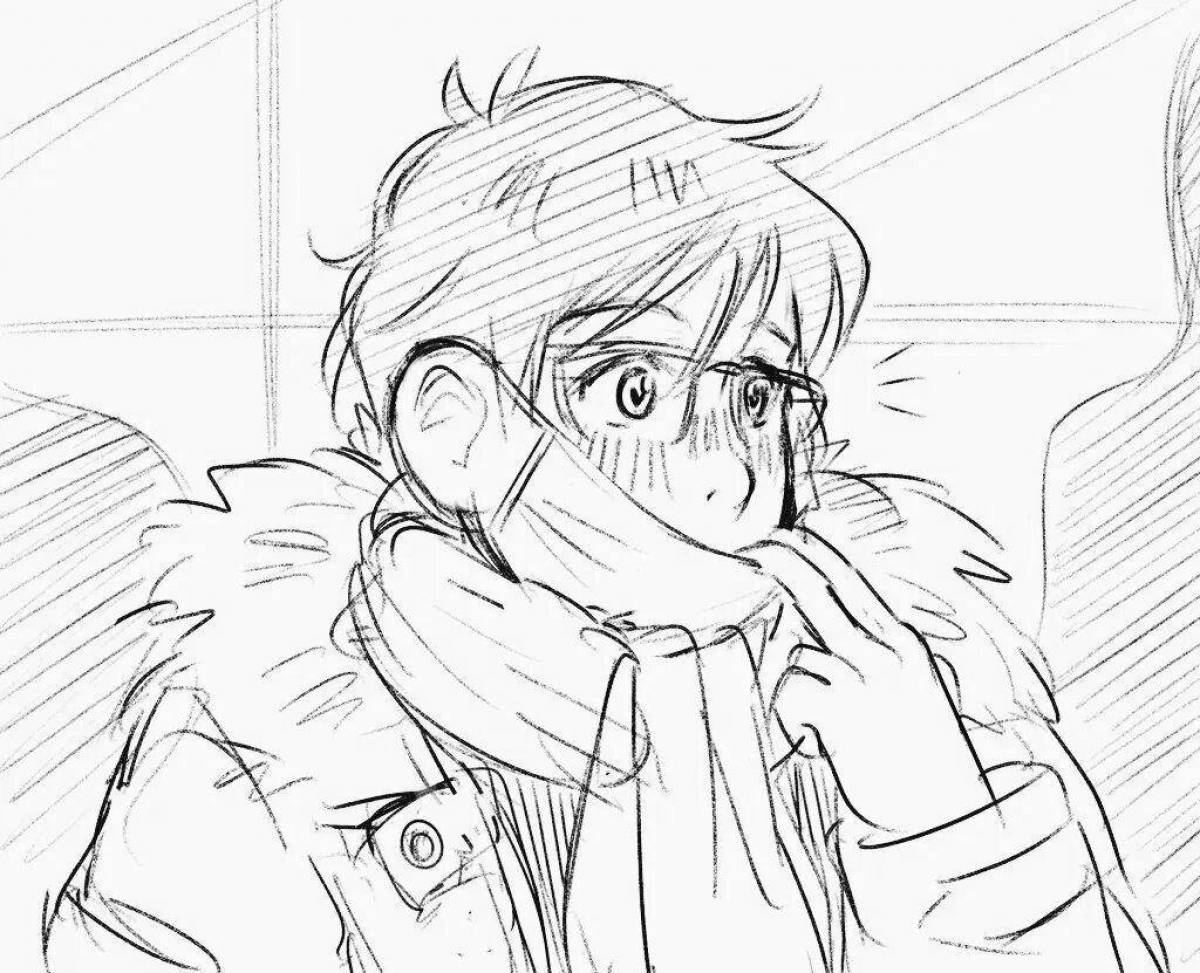 Photo Gorgeous yuri on ice coloring page