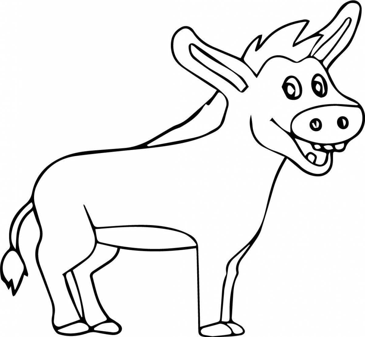 Playful coloring donkey from shrek