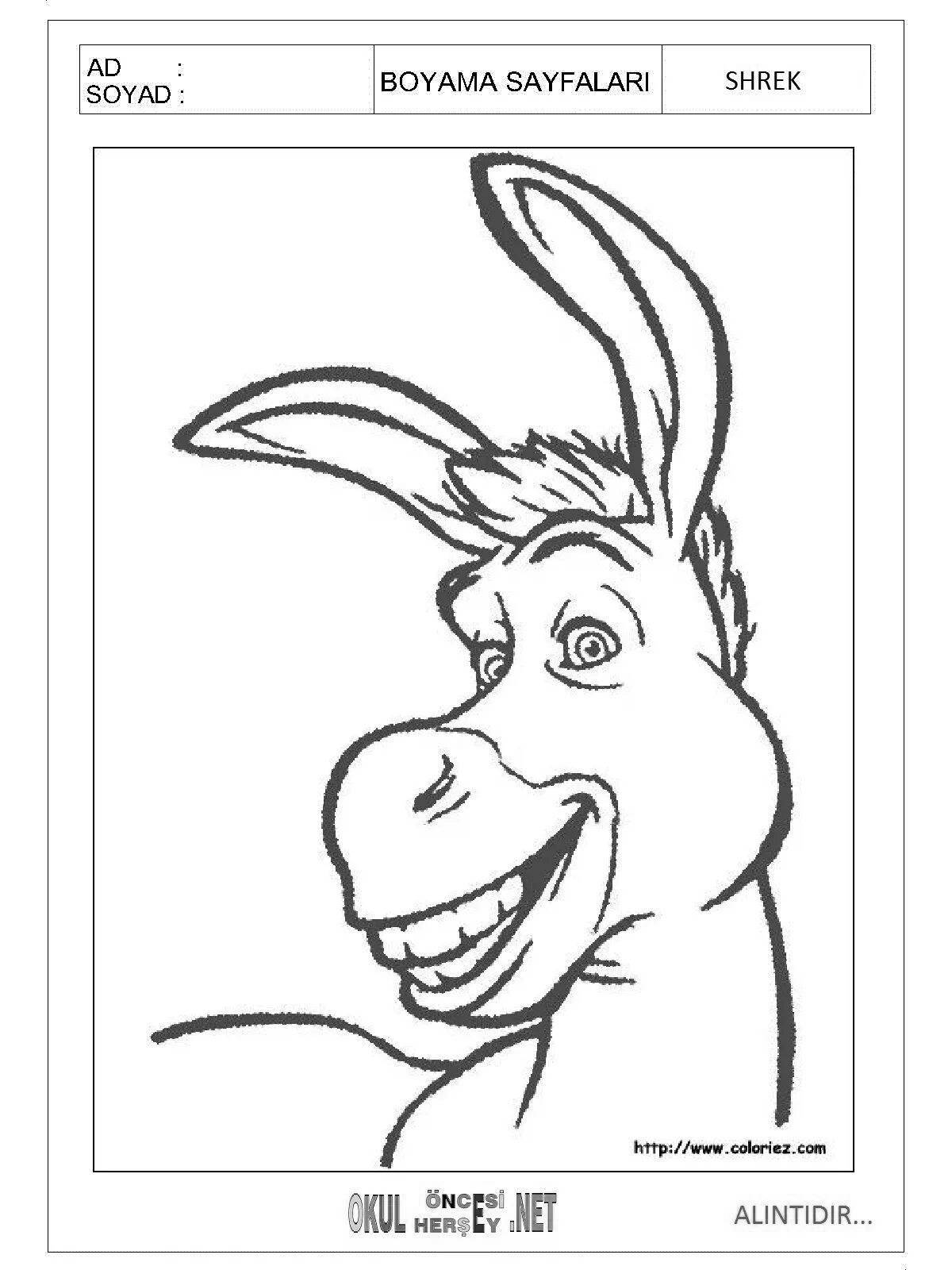 Rampant Donkey - Shrek coloring book