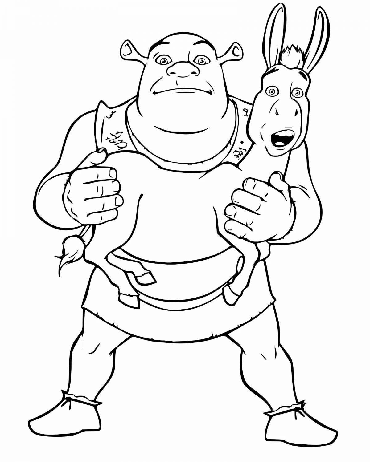 Shrek donkey humorous coloring book