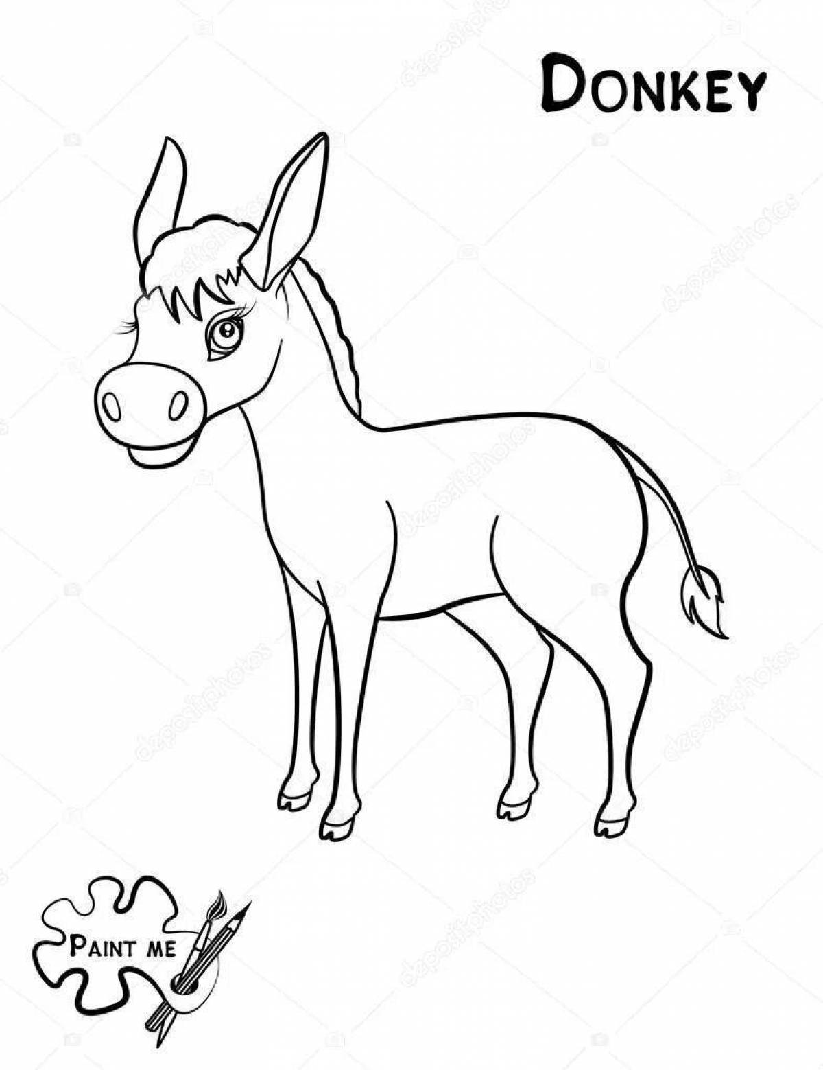 Radiant coloring page donkey from shrek