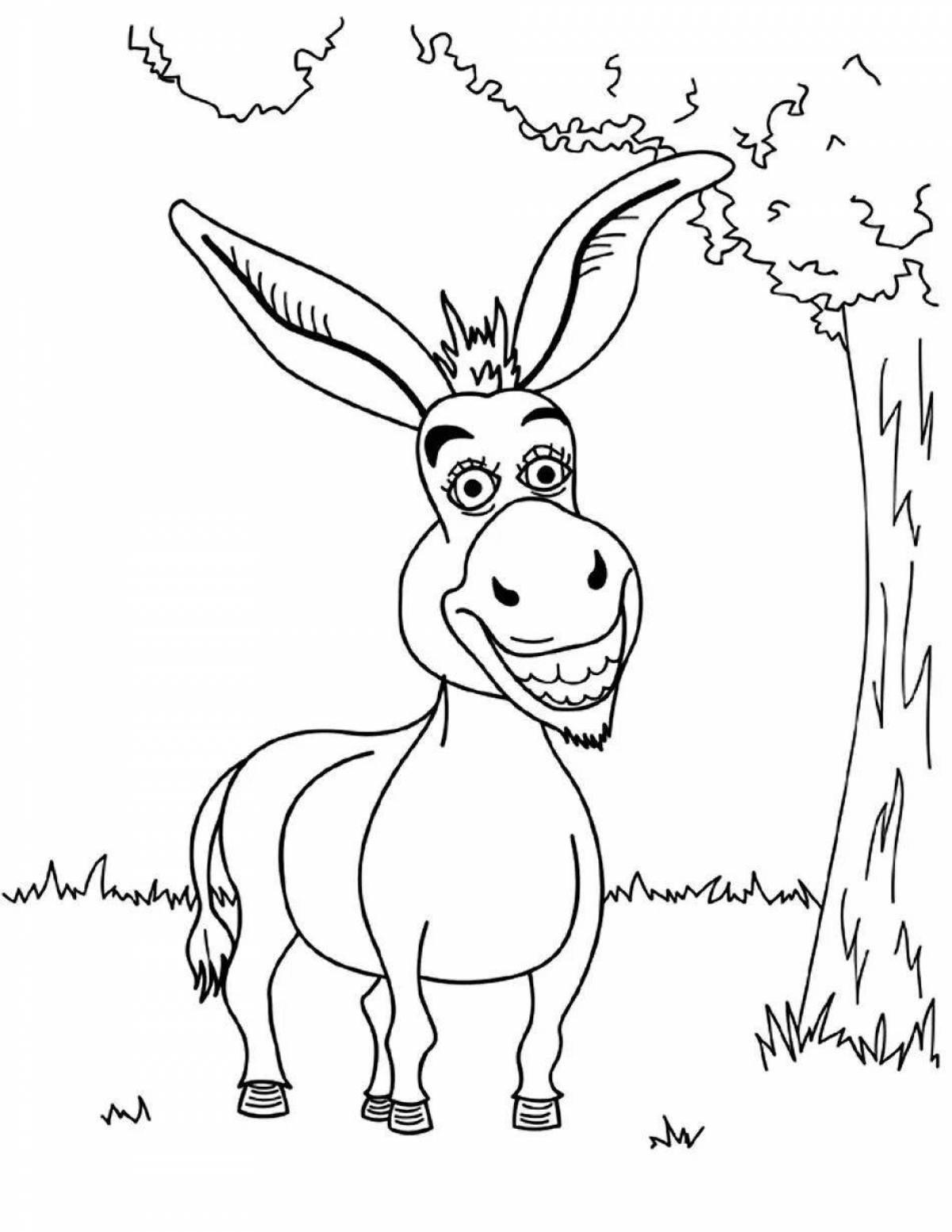 Exciting coloring donkey from shrek
