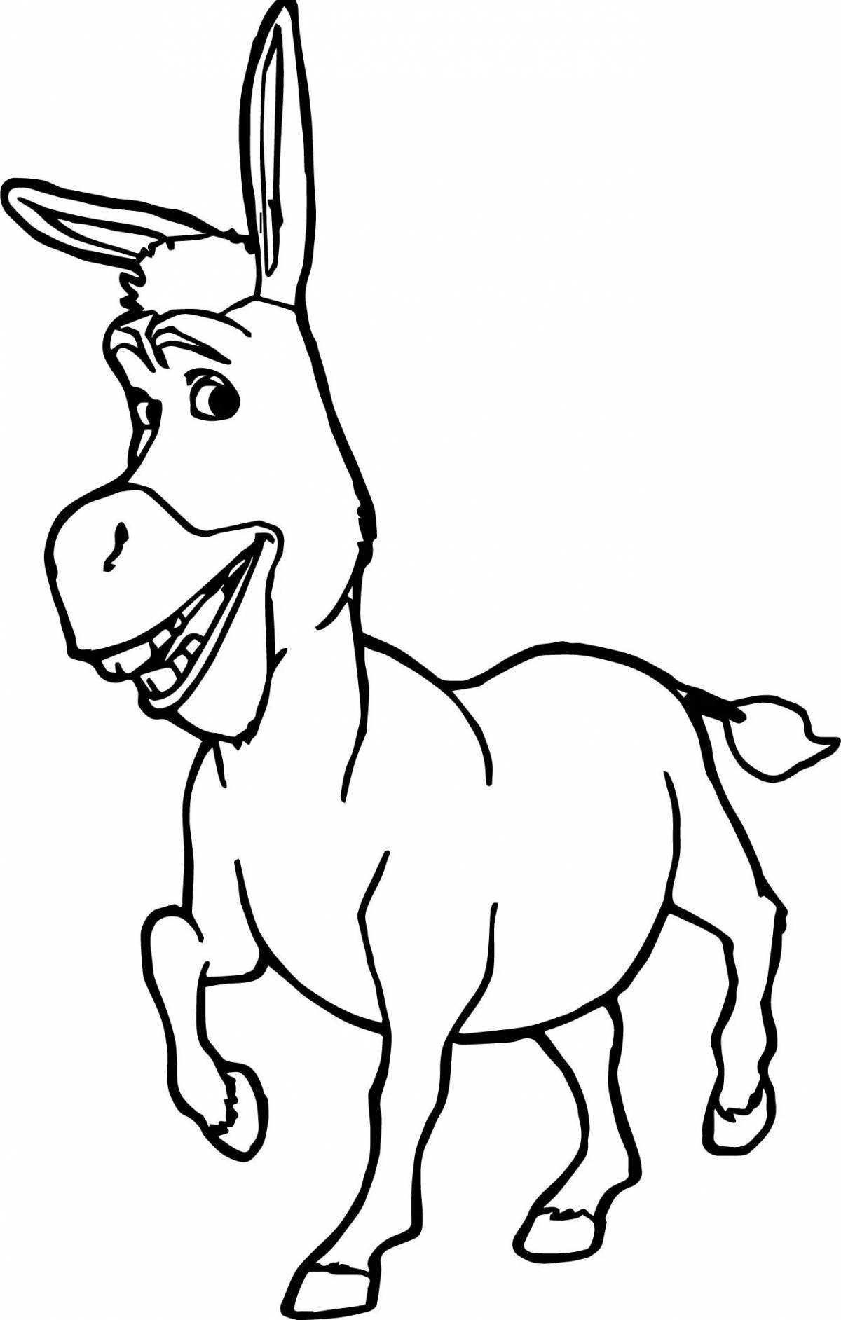 Fancy coloring donkey from shrek