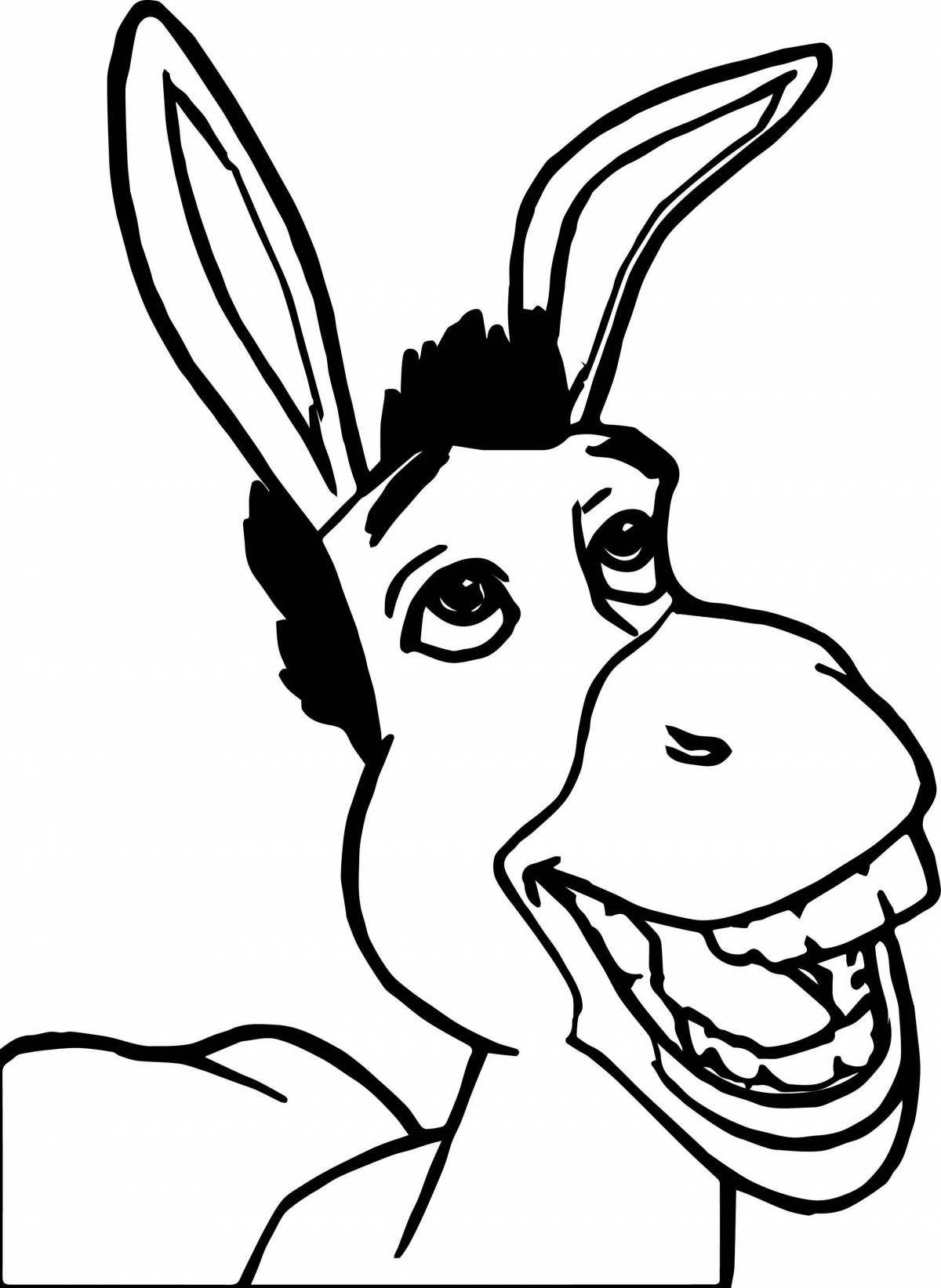 Fun coloring donkey from shrek