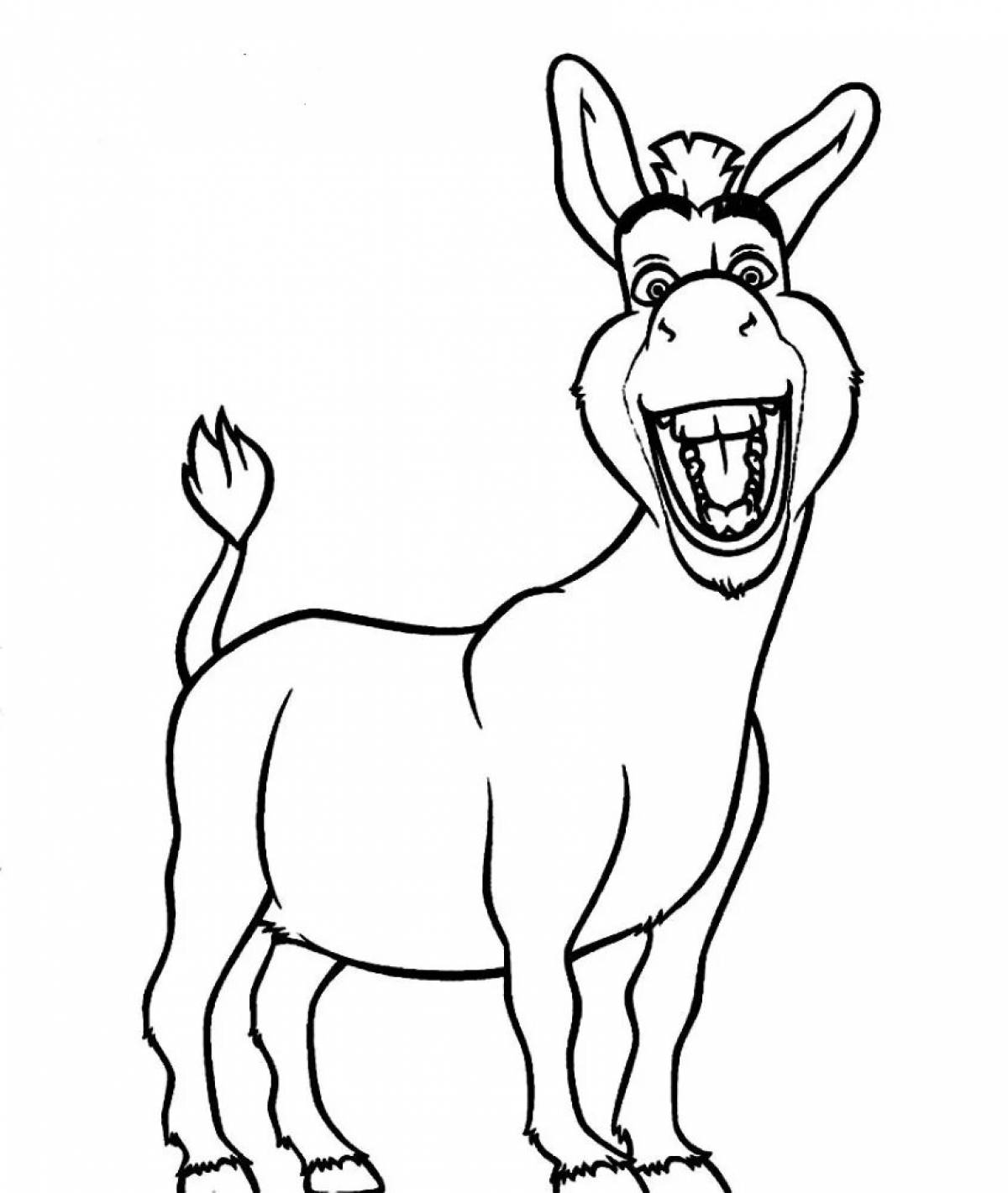 Animated coloring donkey from shrek