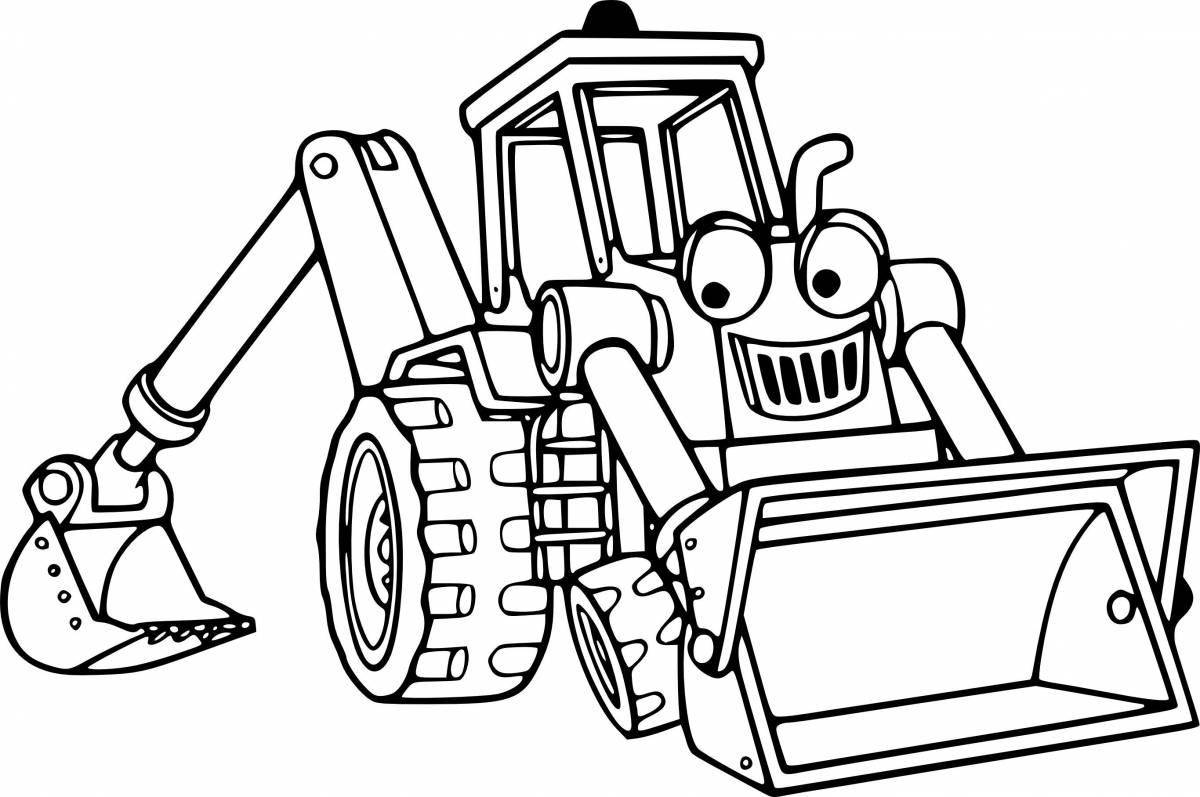 Coloring page wonderful excavator tractor
