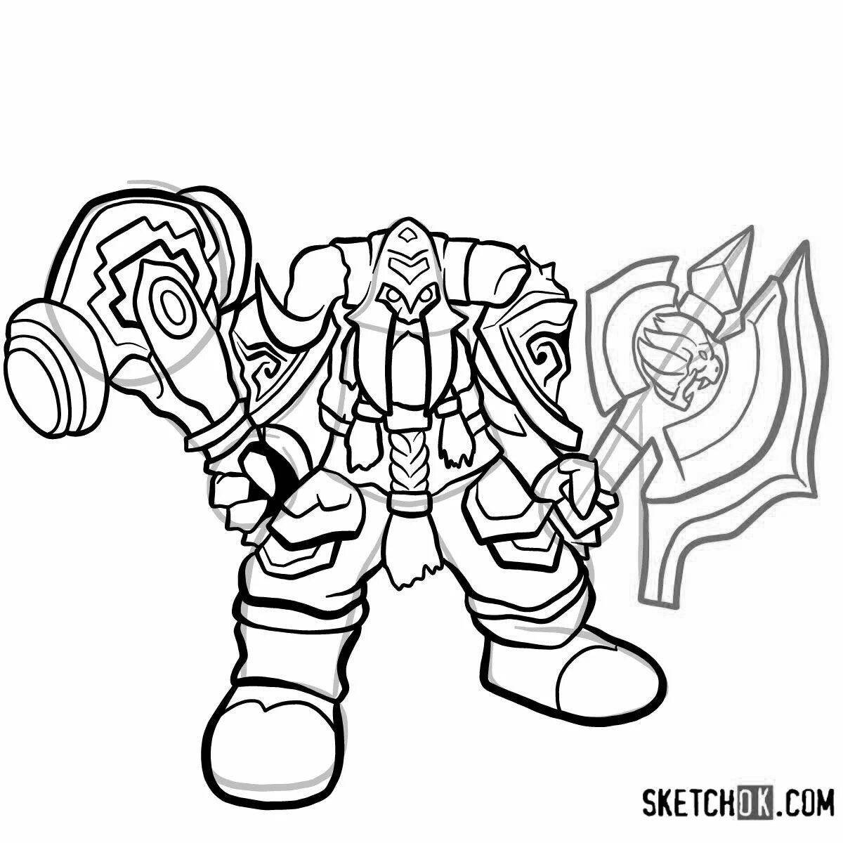 Glowing world of warcraft coloring page