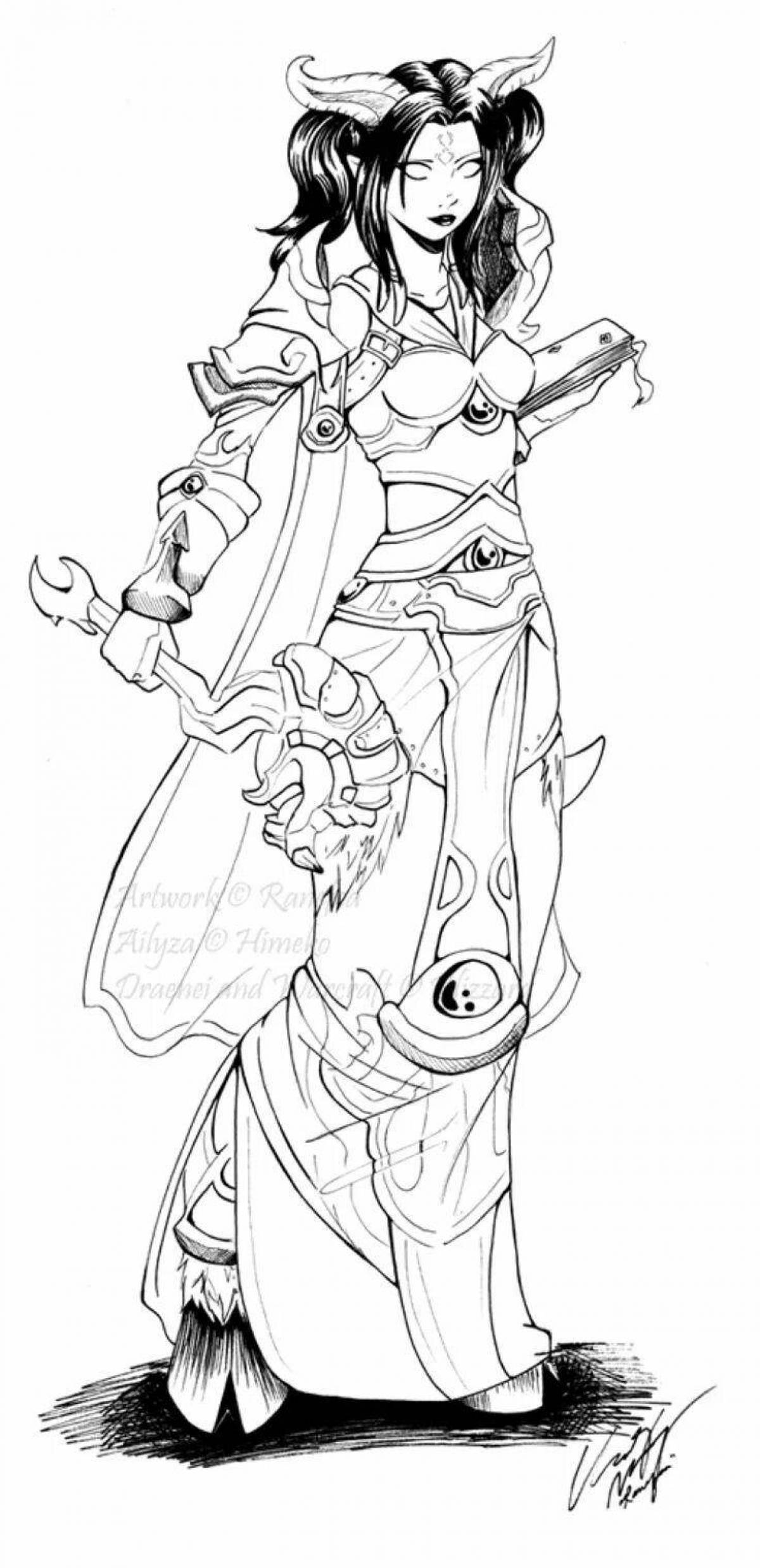 Glowing world of warcraft coloring page