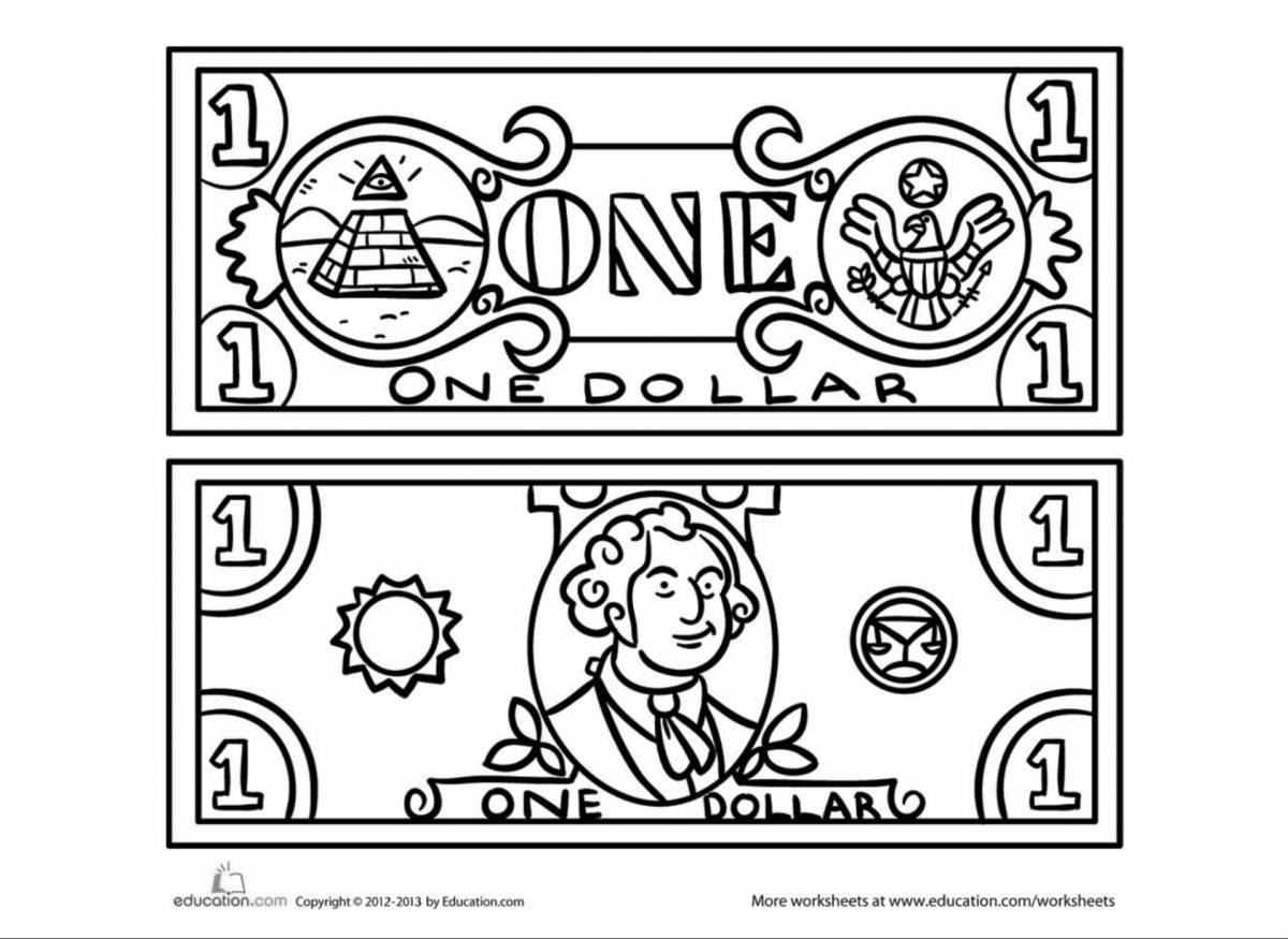 Coloring book adorable money toy