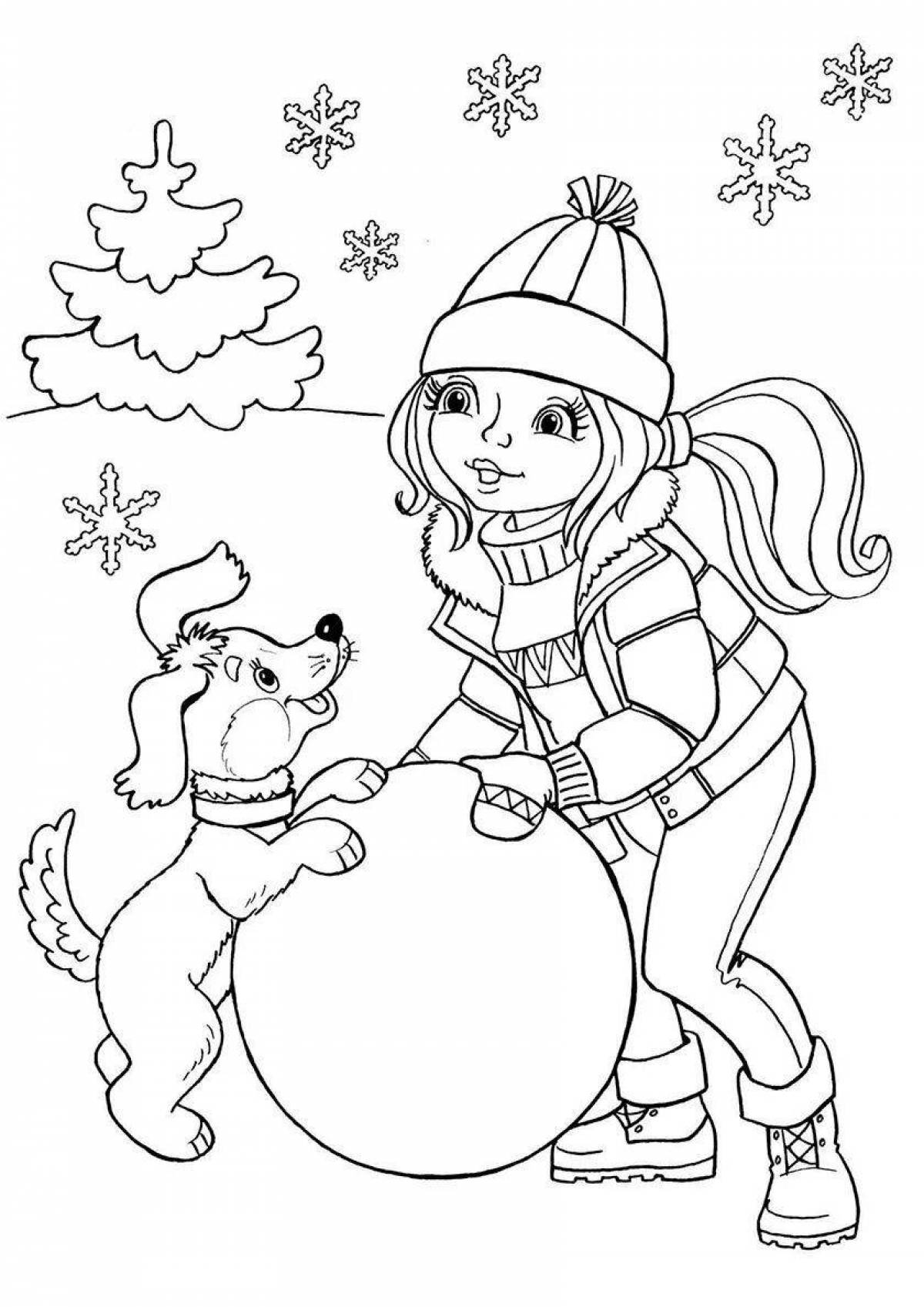 Spicy 5 year old winter coloring book