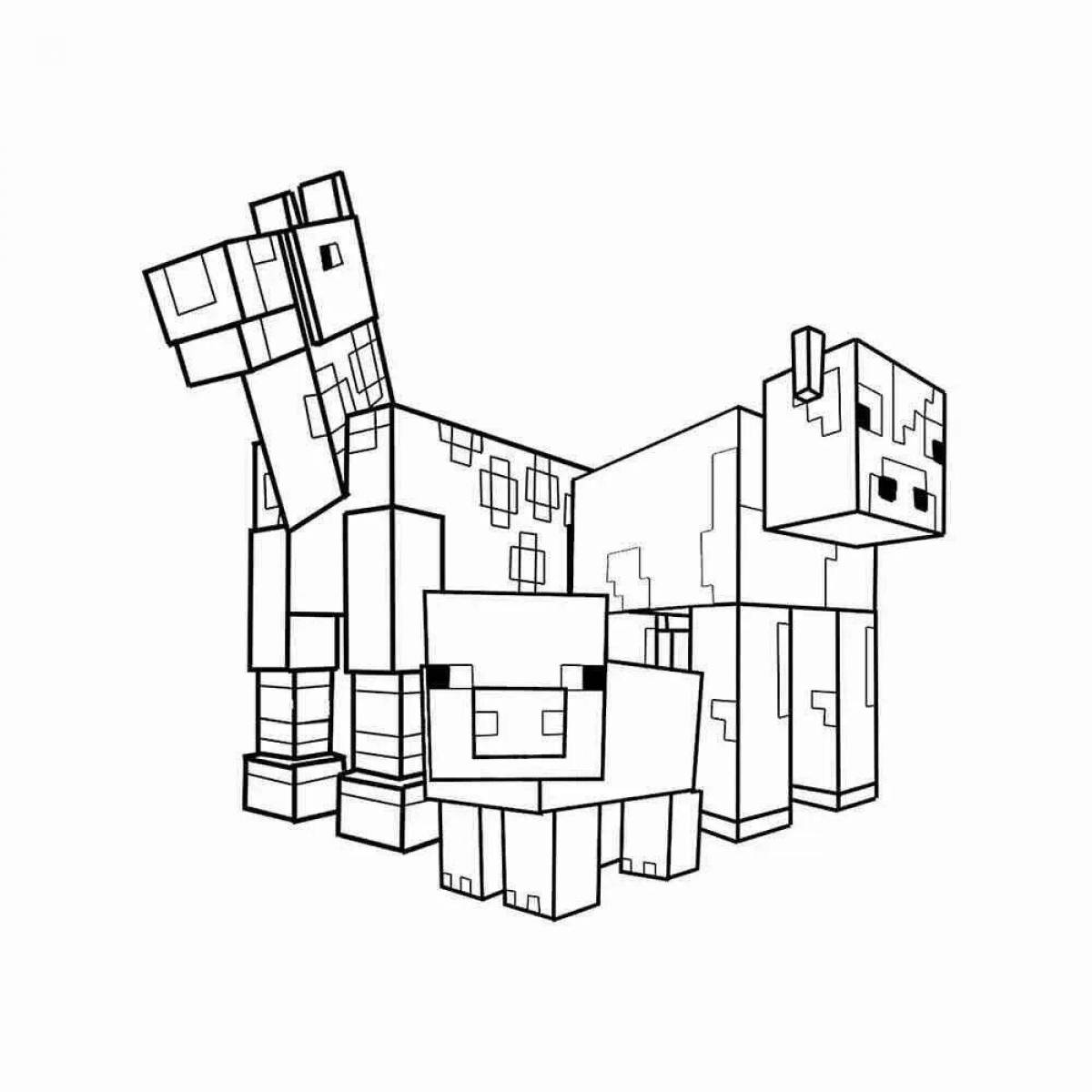 Exciting minecraft all mobs coloring page