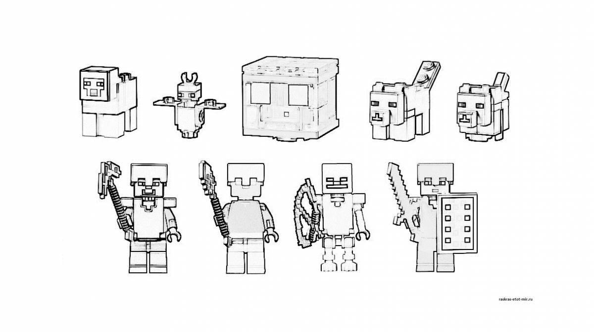 Fairytale coloring page minecraft all mobs