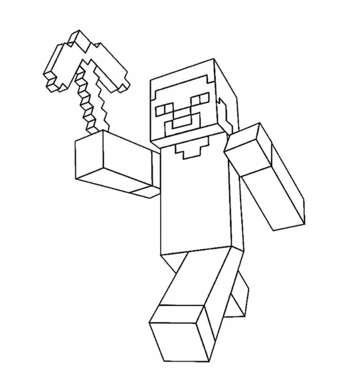 Awesome minecraft all mobs coloring page