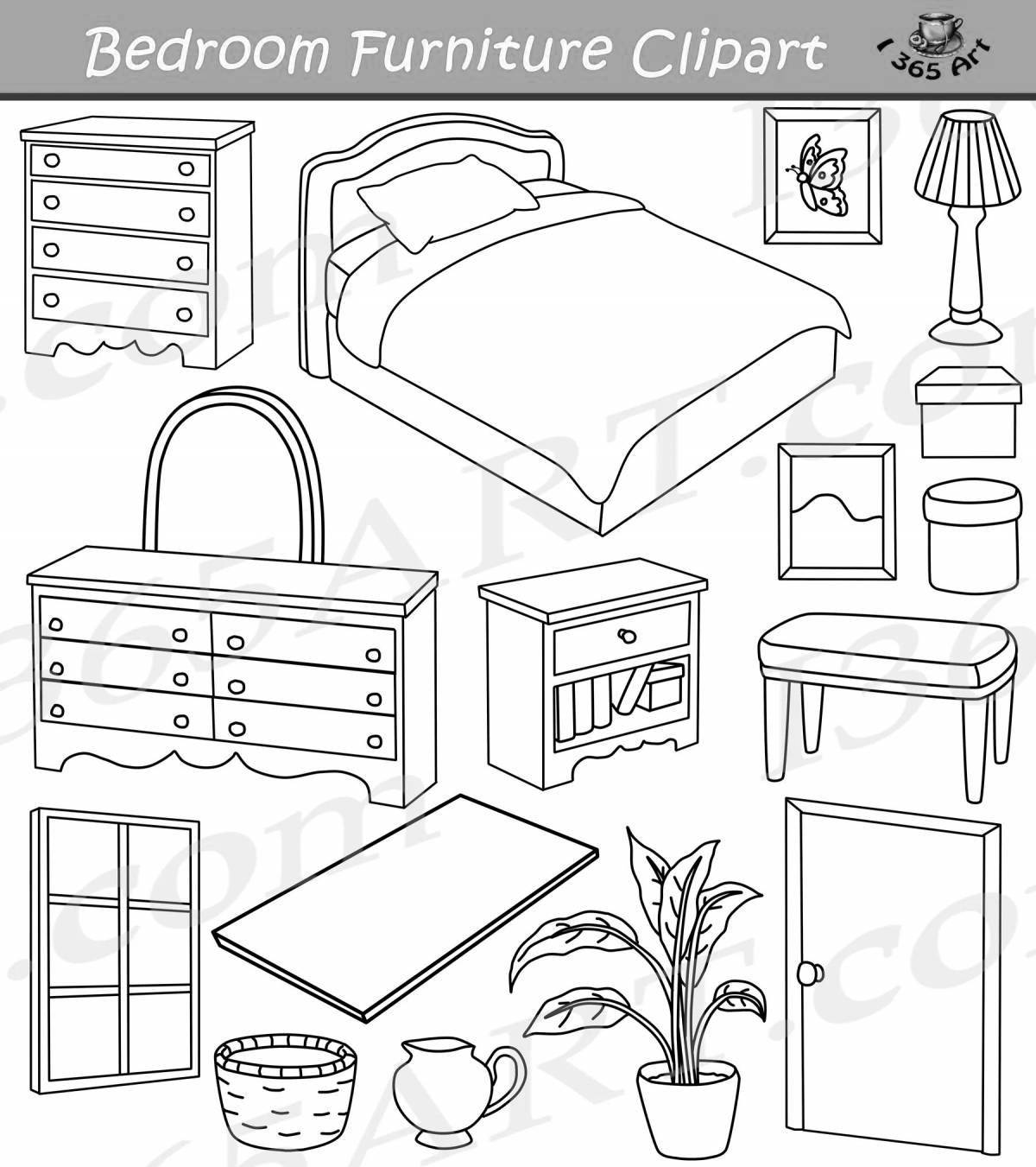 Playful coloring of bedroom furniture