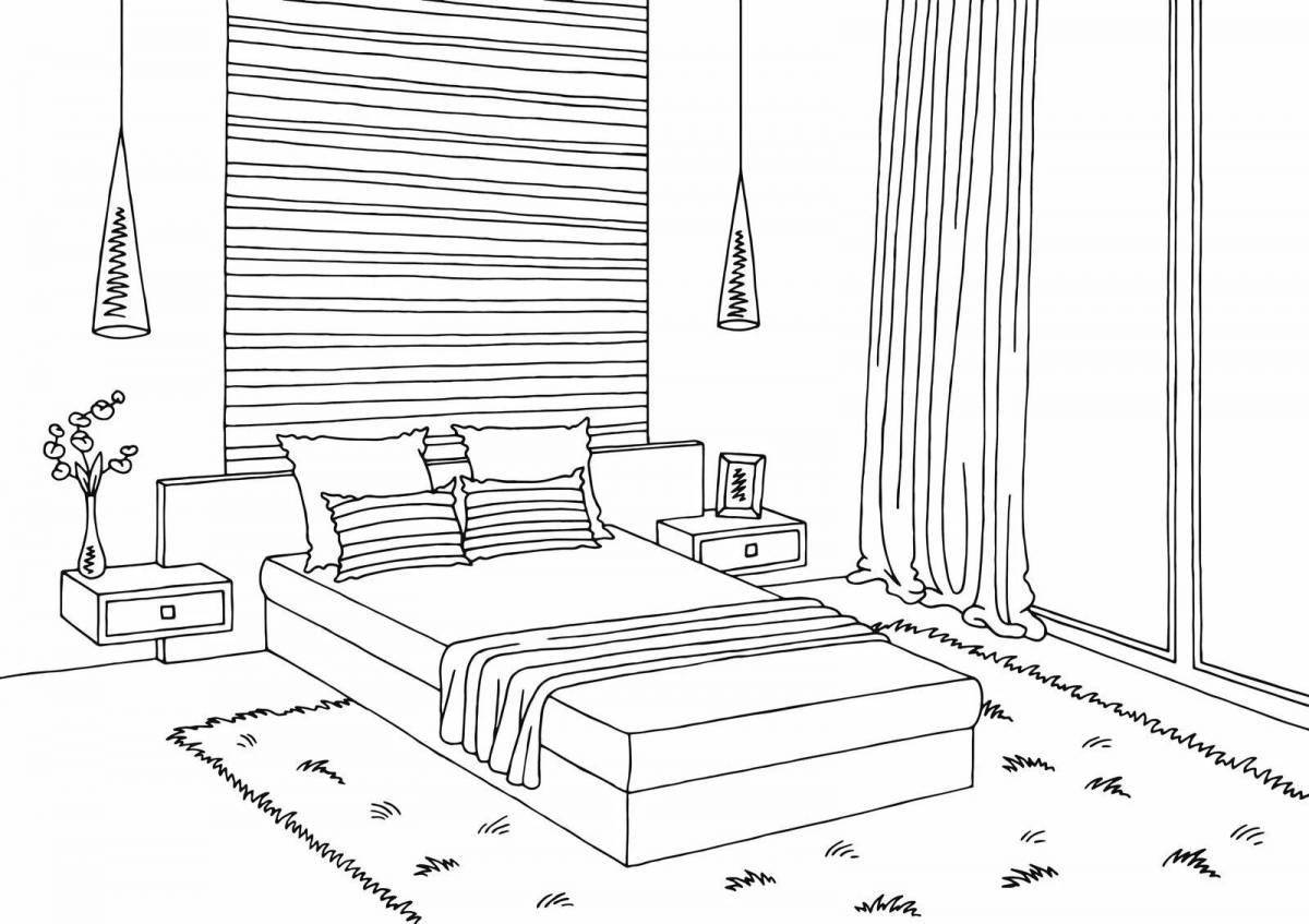 Bedroom furniture grand coloring page