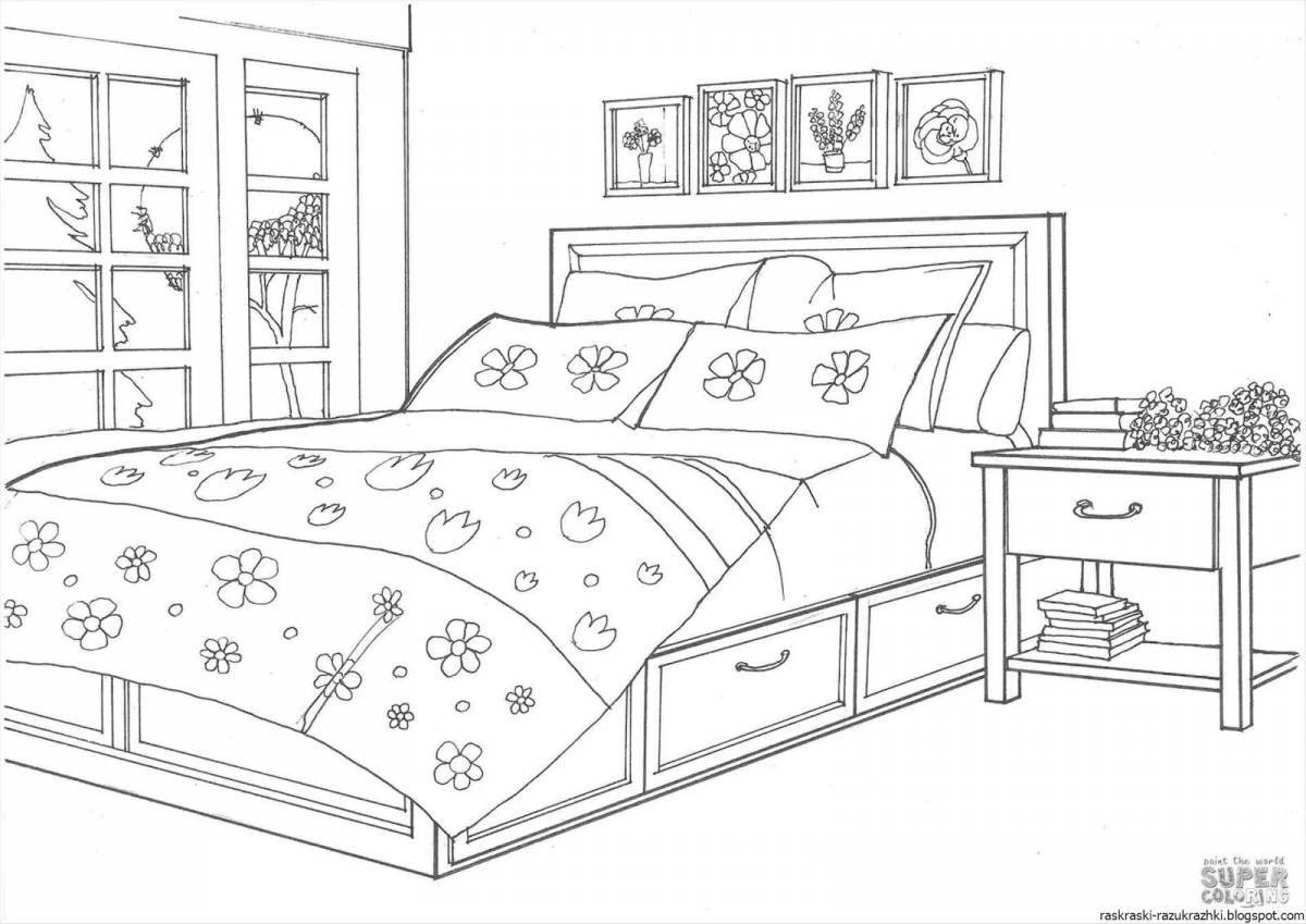 Современная раскраска мебель для спальни