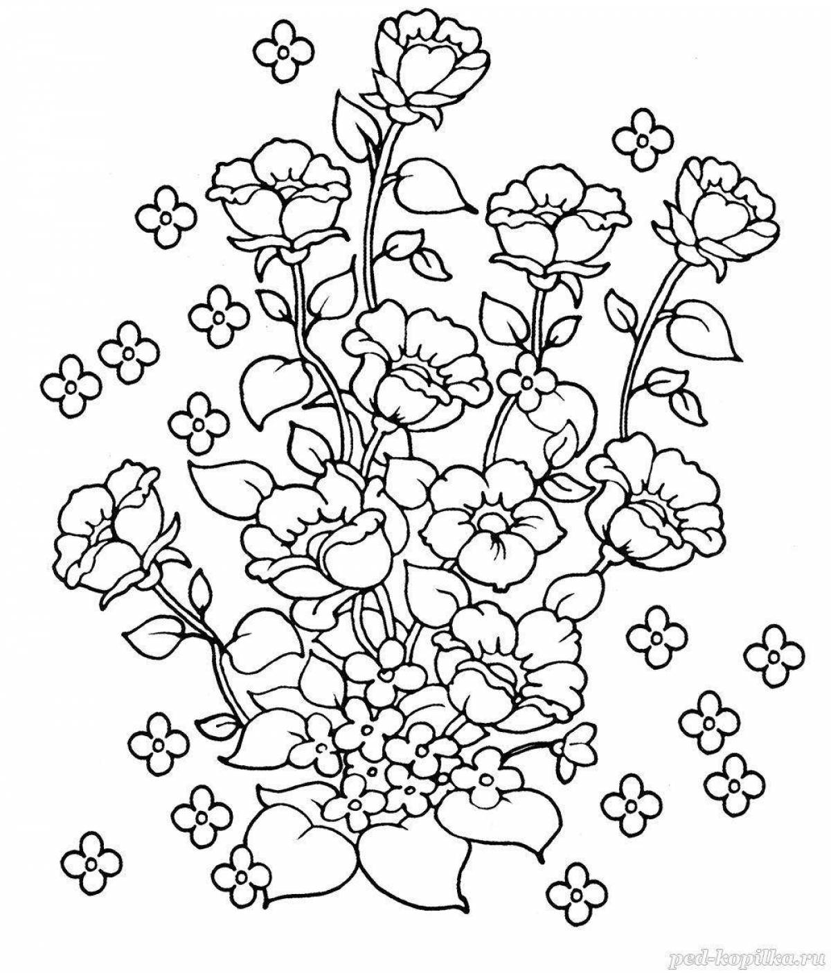 Charming coloring flower bed