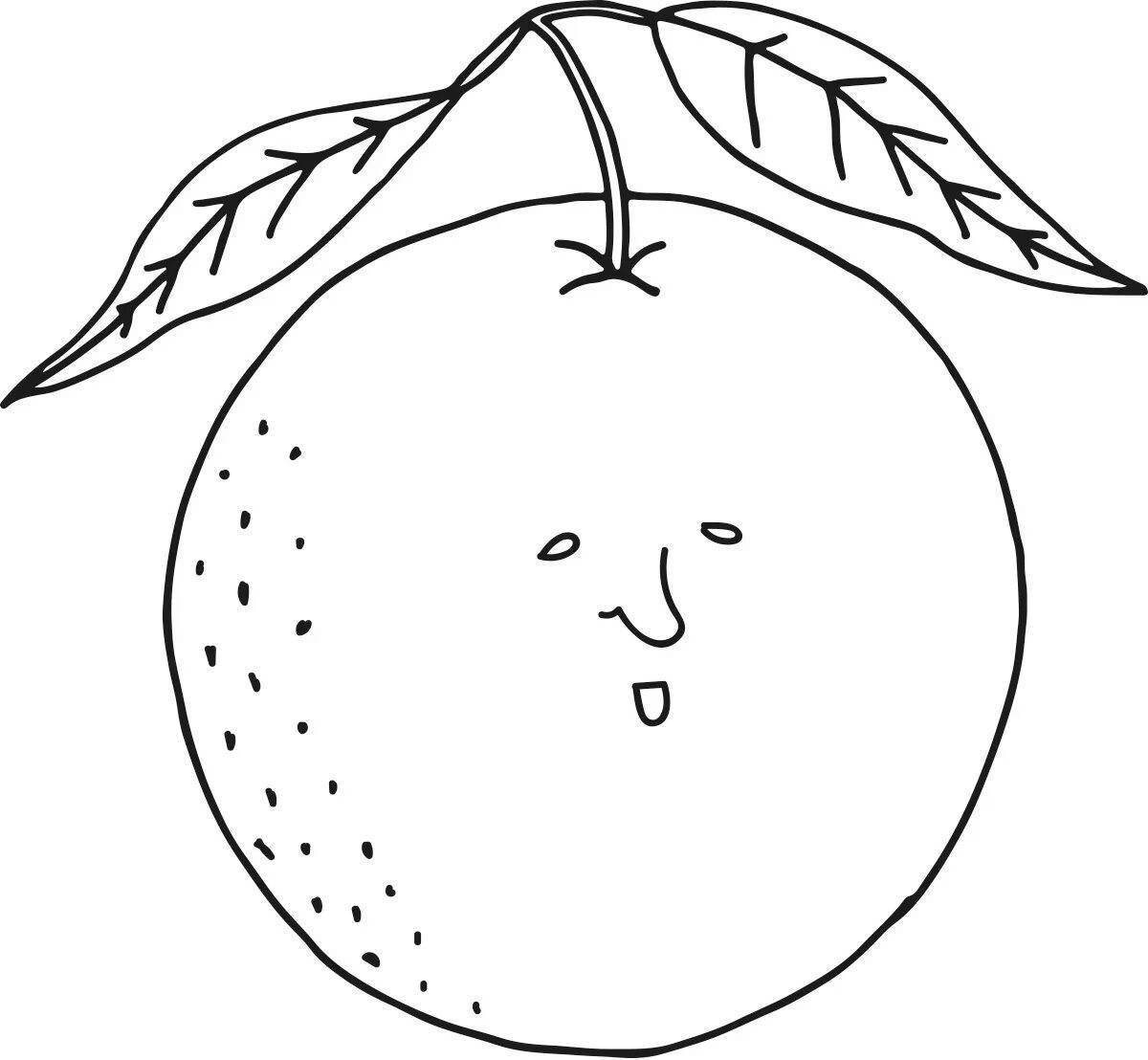 Playful tangerines and oranges coloring page