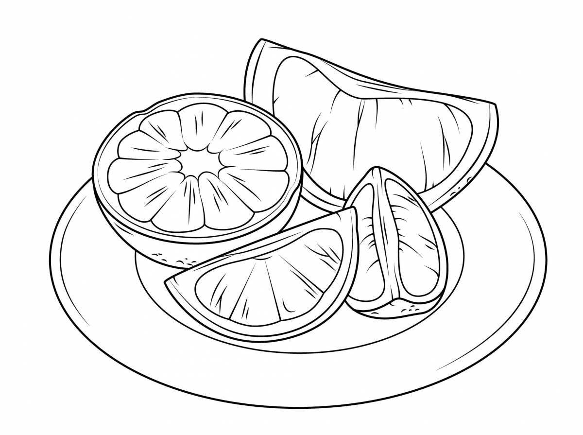 Attractive tangerines and oranges coloring book