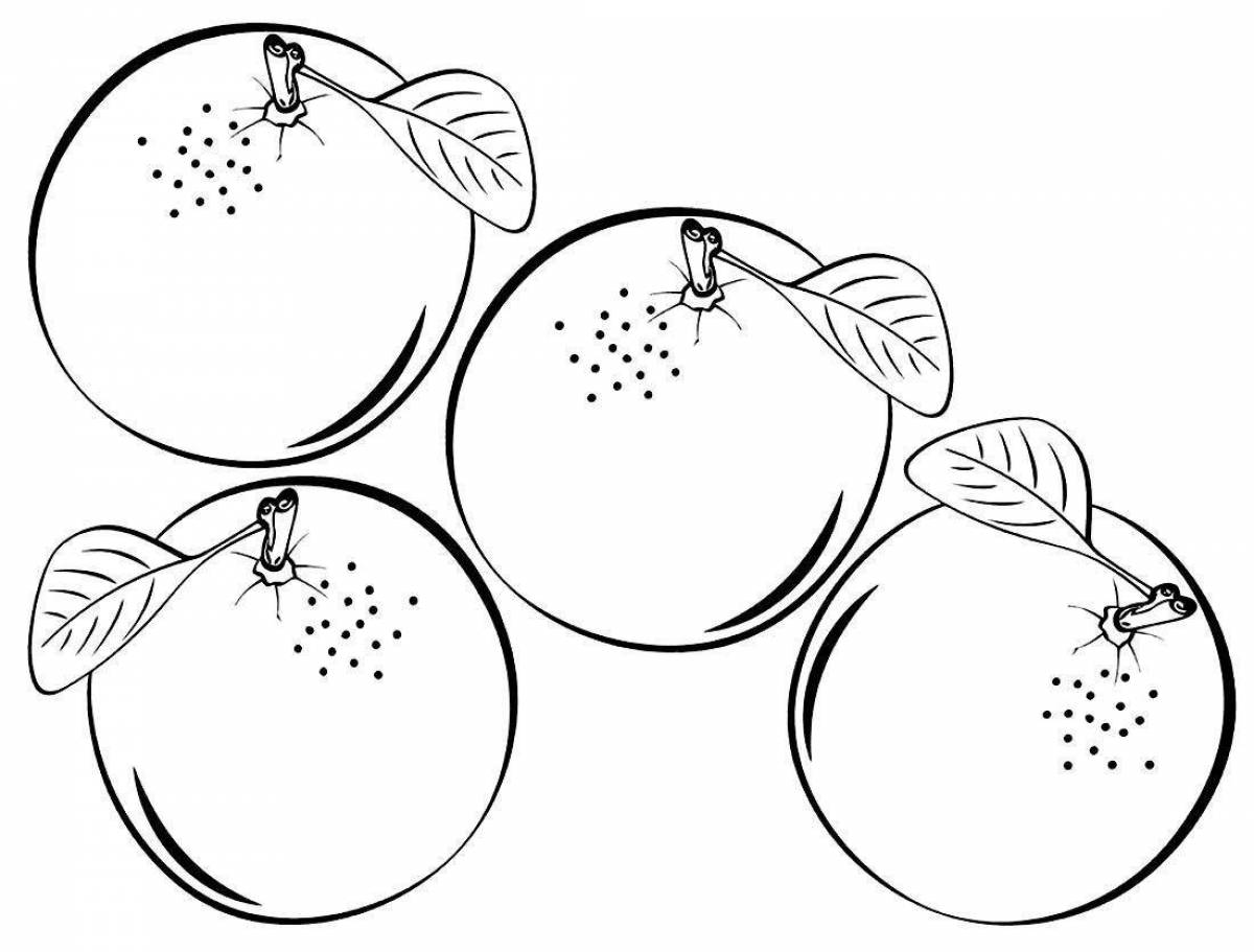 Color explosion tangerines and oranges coloring page
