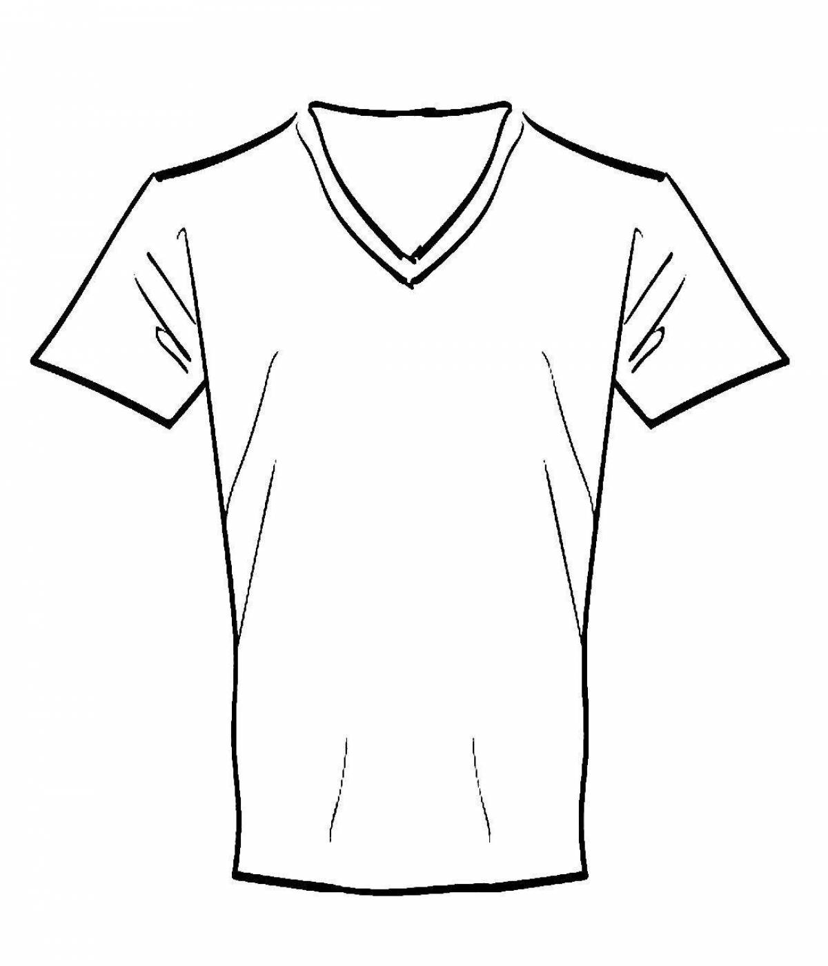 Coloring page energetic boy in a T-shirt