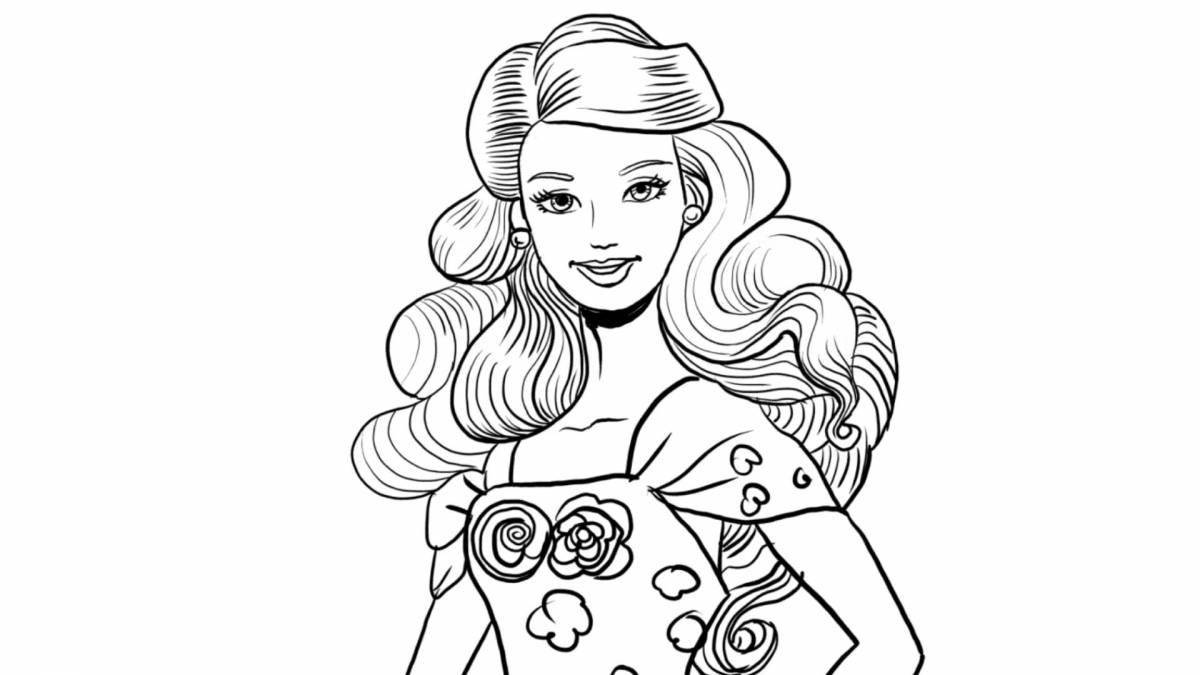 Colorful makeup doll coloring page