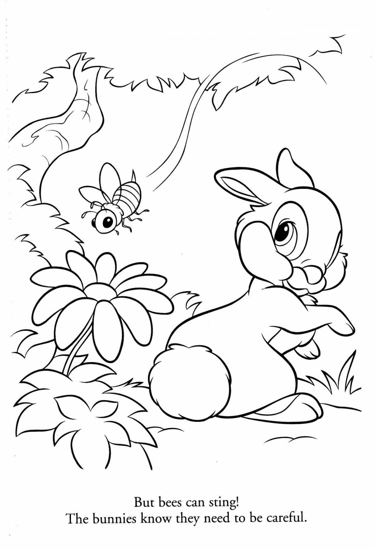 Rabbit and squirrel coloring pages