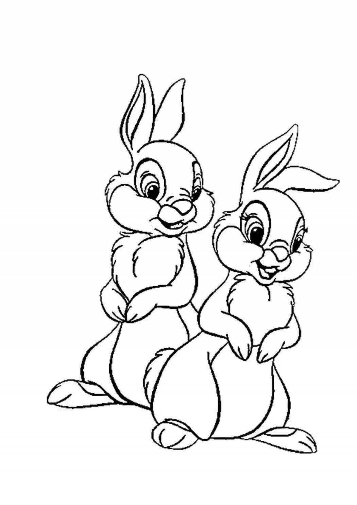 Blissful rabbit and squirrel coloring book